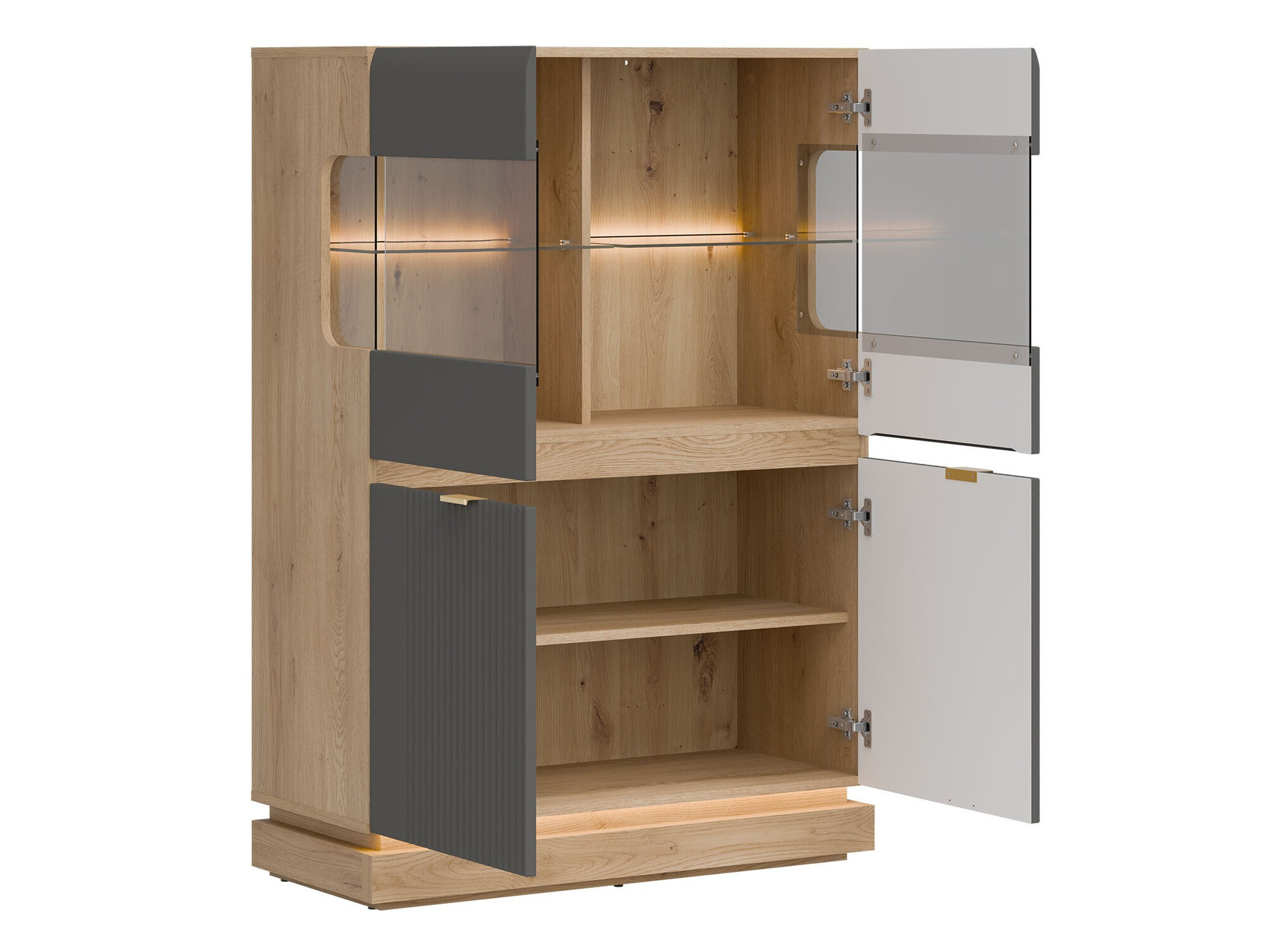 Woonkamerset Teselbu 116 (Grijs + Eiken)