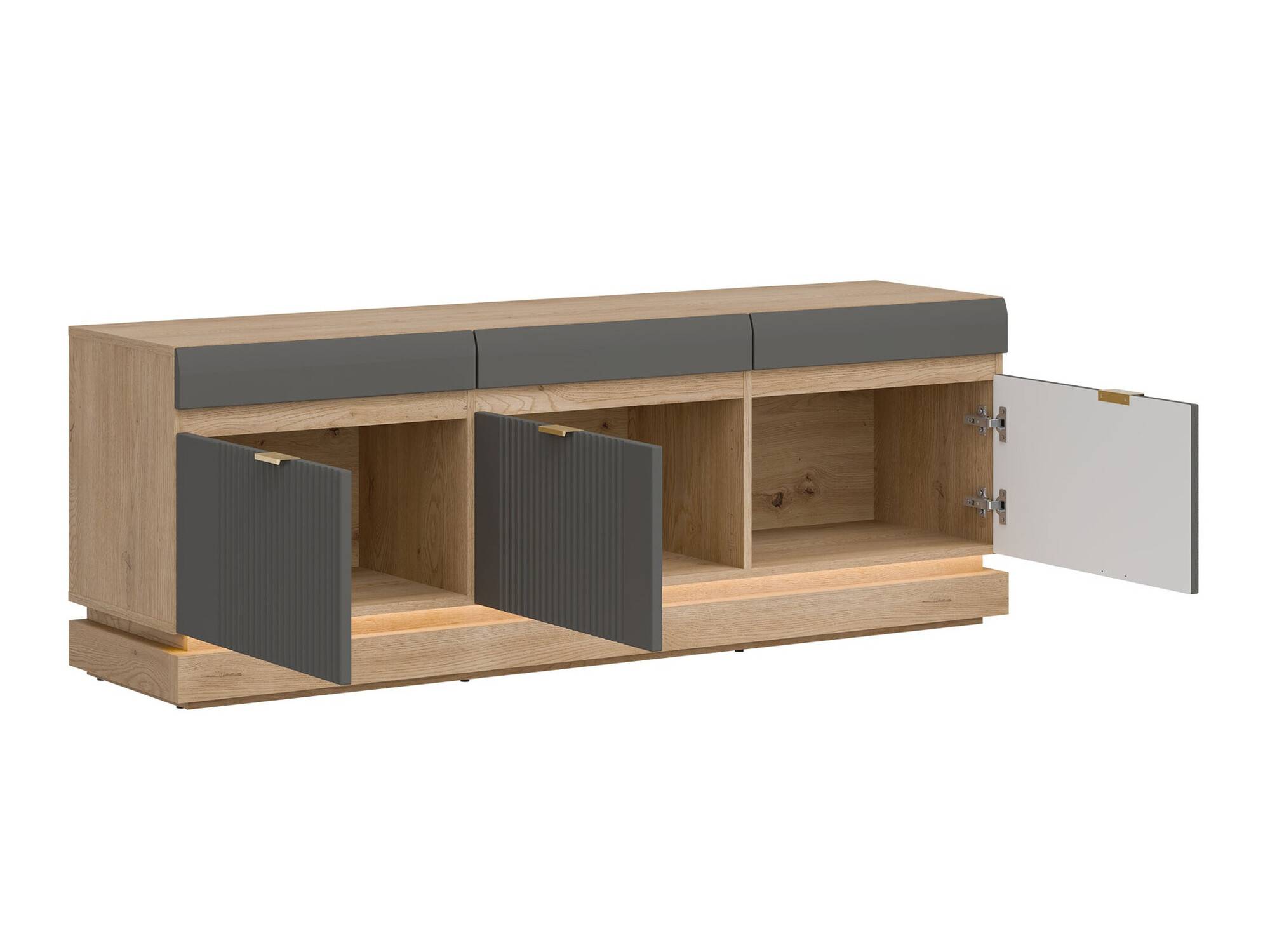 Woonkamerset Teselbu 116 (Grijs + Eiken)