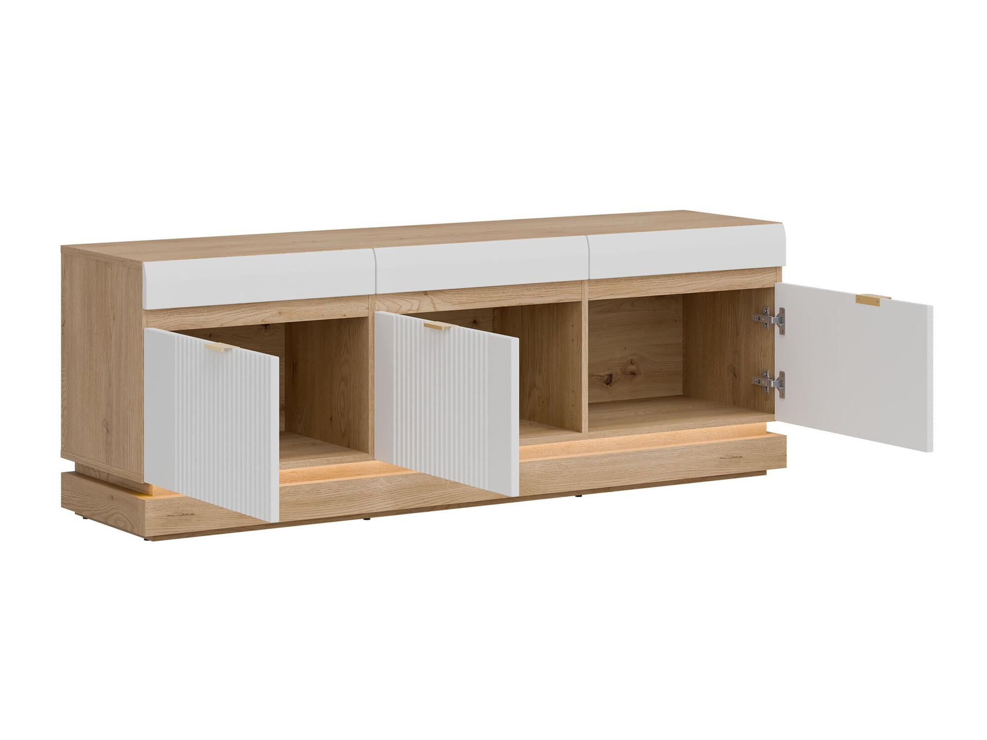 Woonkamerset Teselbu 116 (Wit + Eiken)