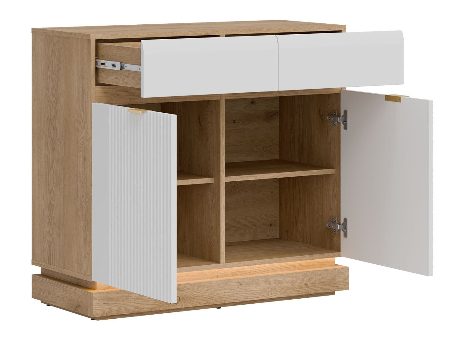 Woonkamerset Teselbu 116 (Wit + Eiken)