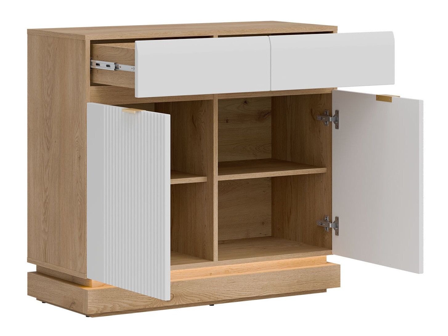 Woonkamerset Teselbu 116 (Wit + Eiken)