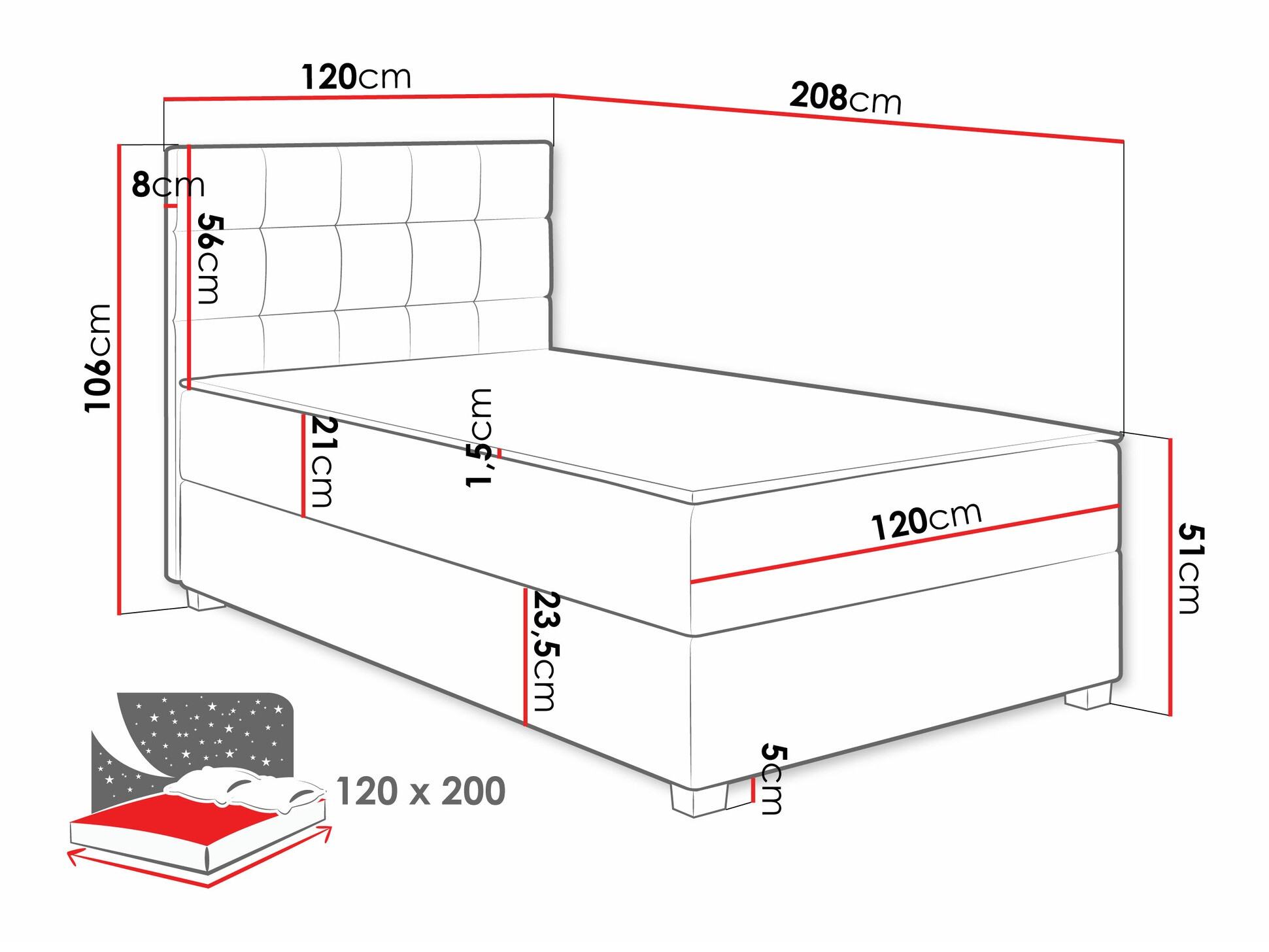 Boxspring Sanford 107 (Manila 02)