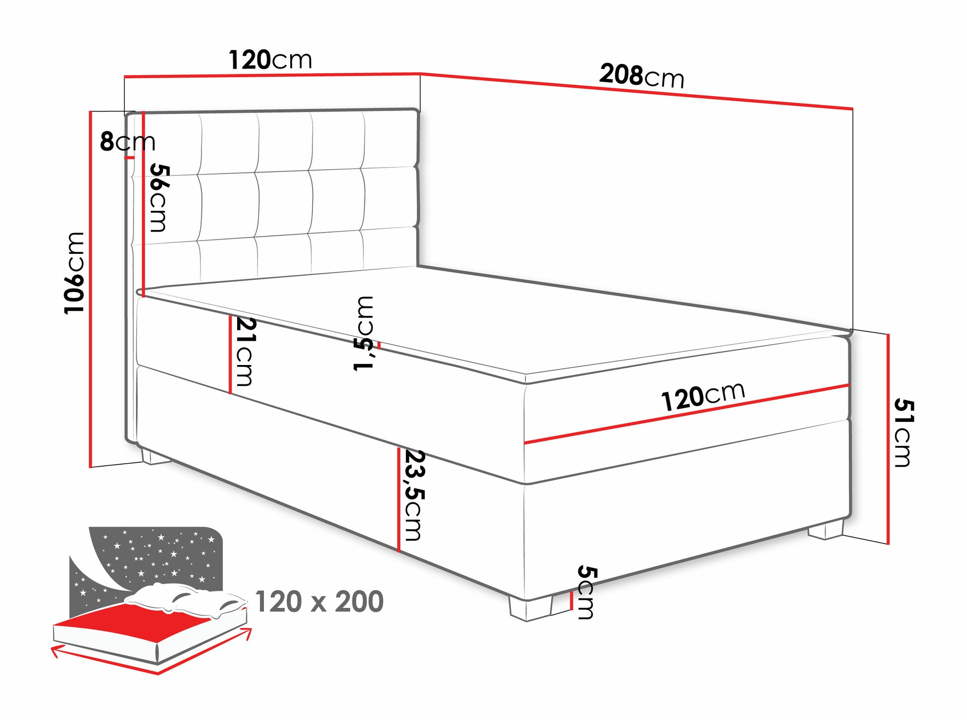 Boxspring Sanford 107 (Manila 26)