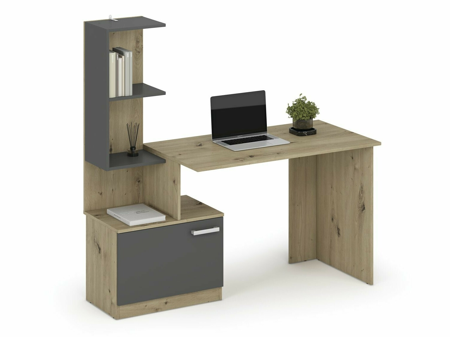 Bureau Houston 1948 (Grafiet + Artisan eiken)