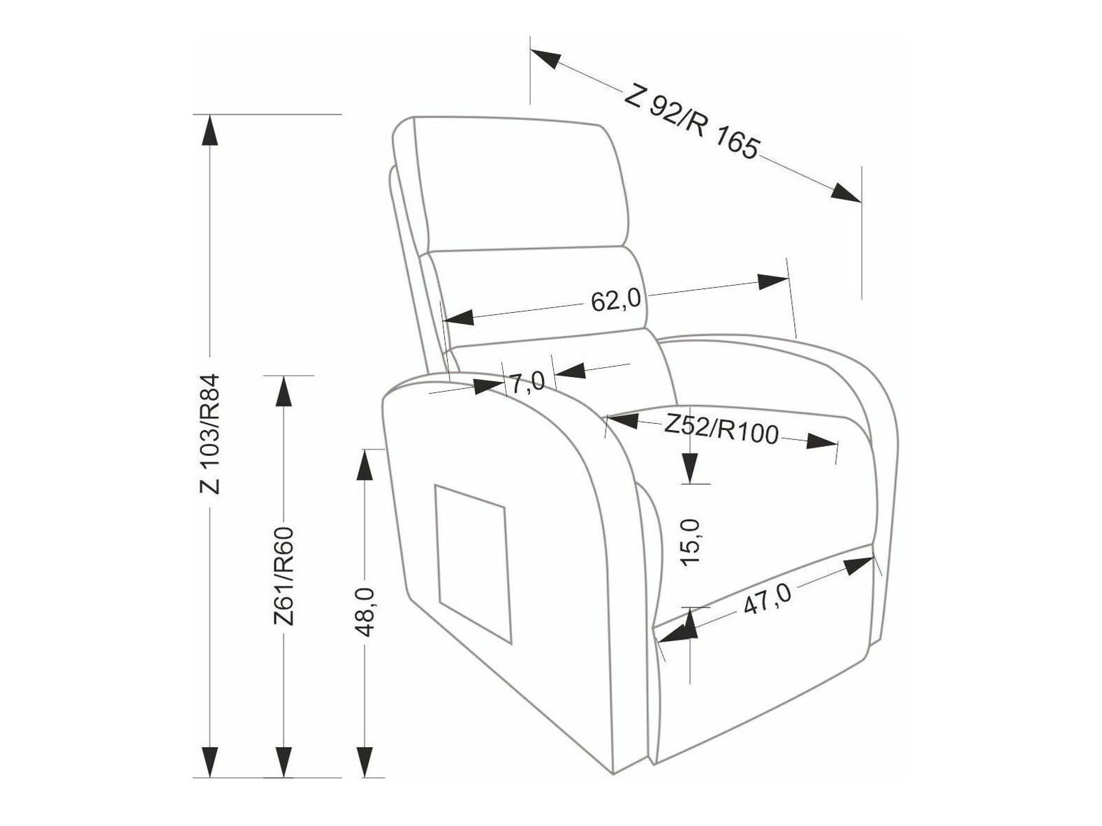 Relaxfauteuil Houston 1954 (Beige)