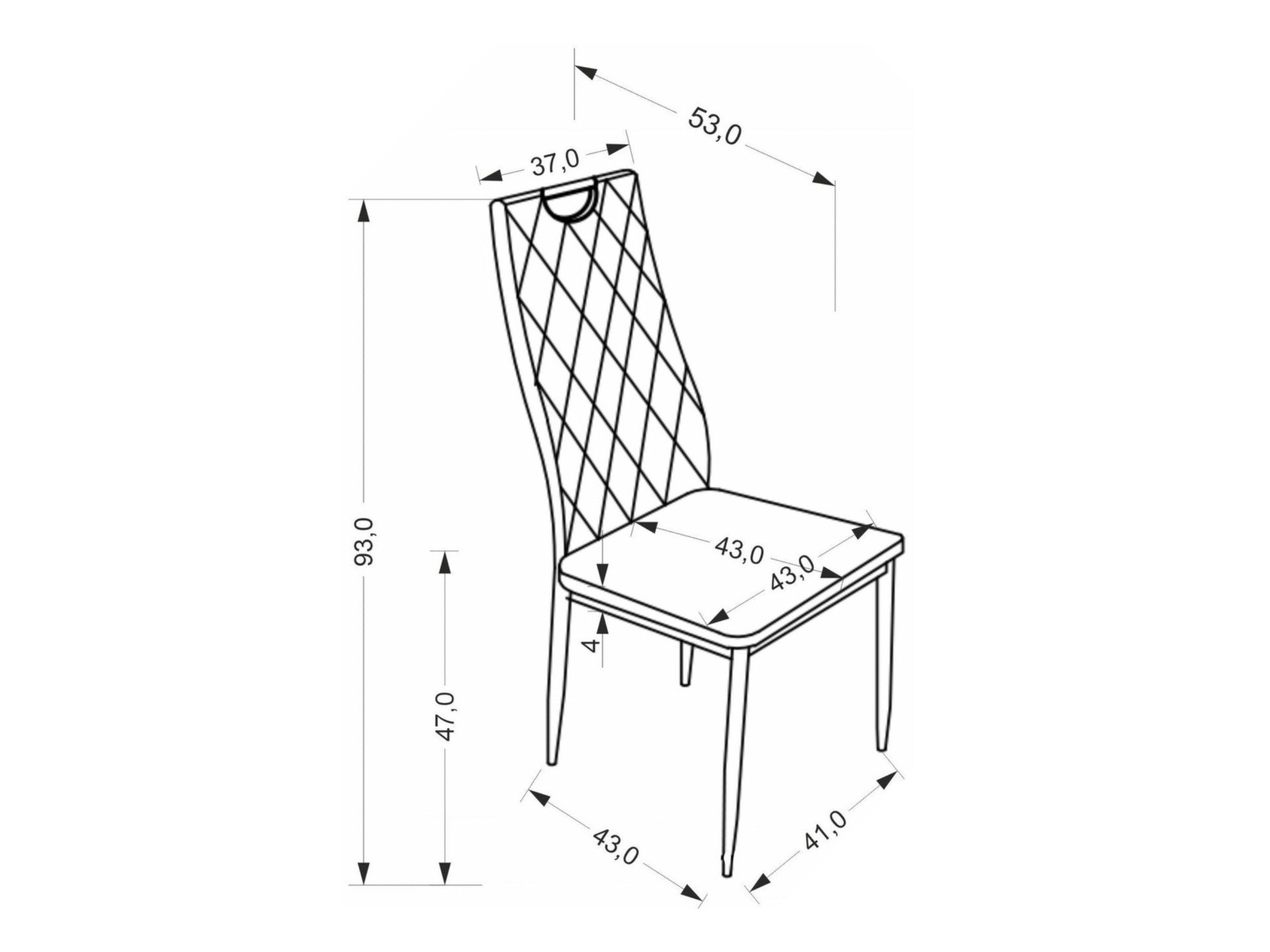 Stoel Houston 1952 (Zwart)