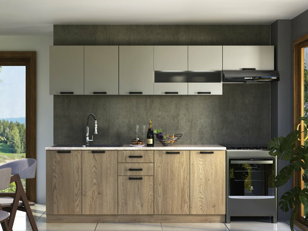 Keukenset Houston 1182 (Kasjmier + Eiken)