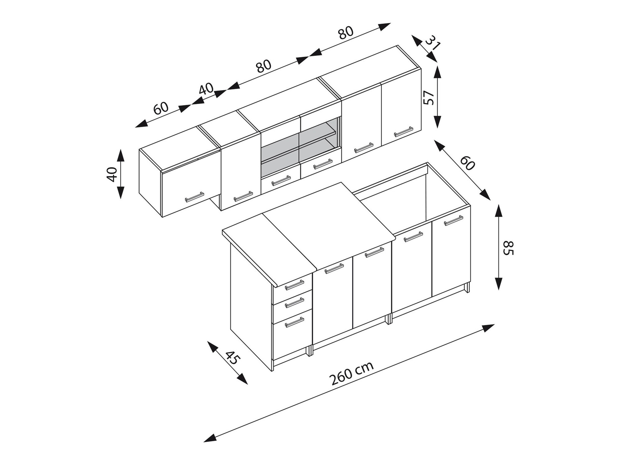 Keukenset Houston 1182 (Kasjmier + Eiken)