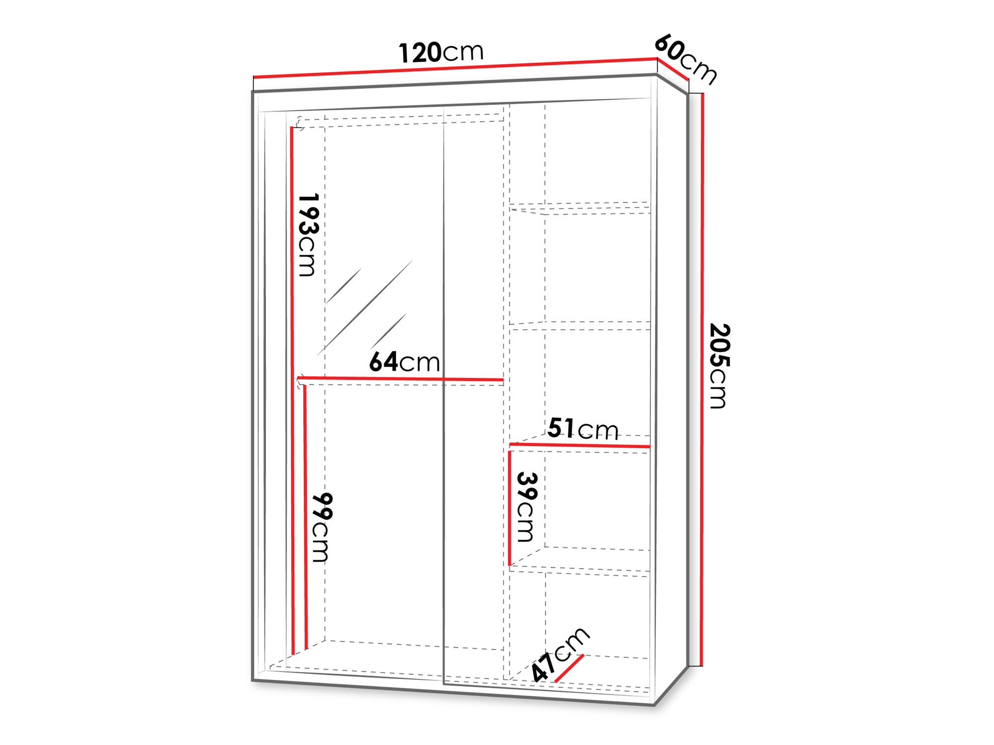 Kledingkast Apopka 102 (Wit)