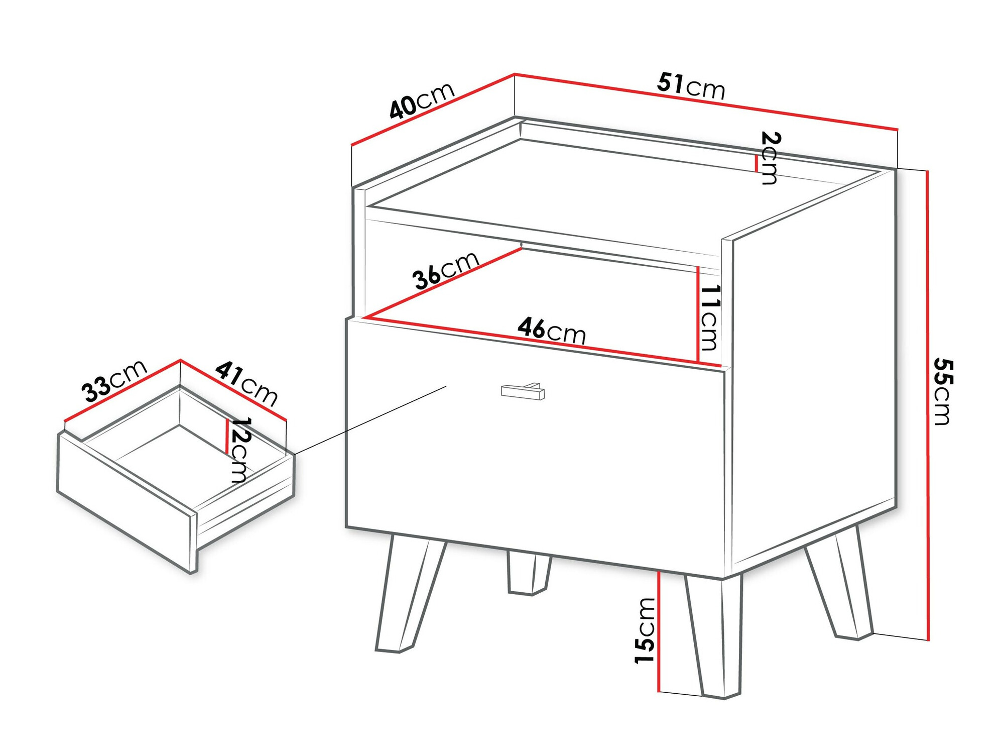 Nachtkastje Comfivo Avimelo 104