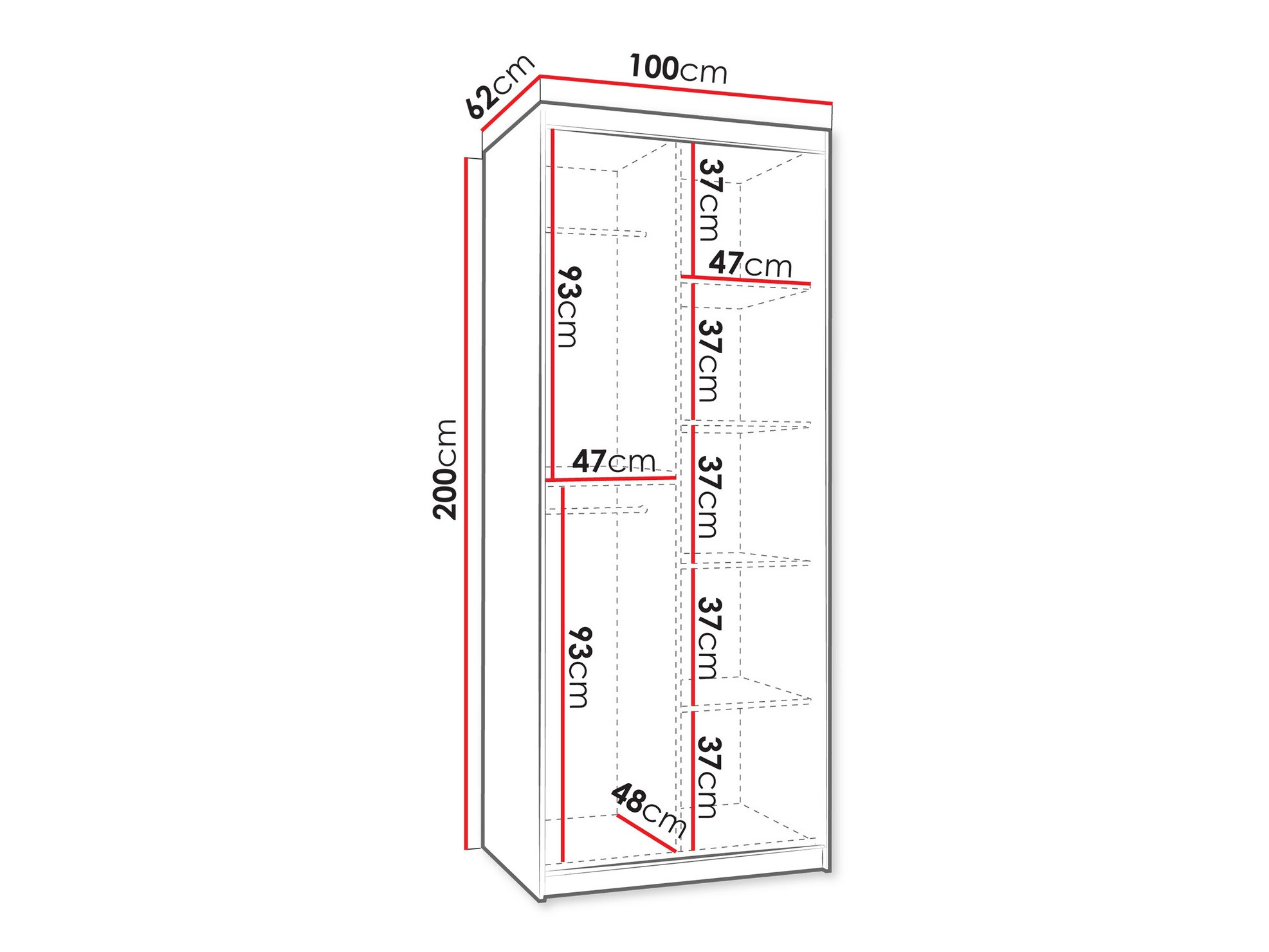 Kledingkast Hartford 498 (Wit)