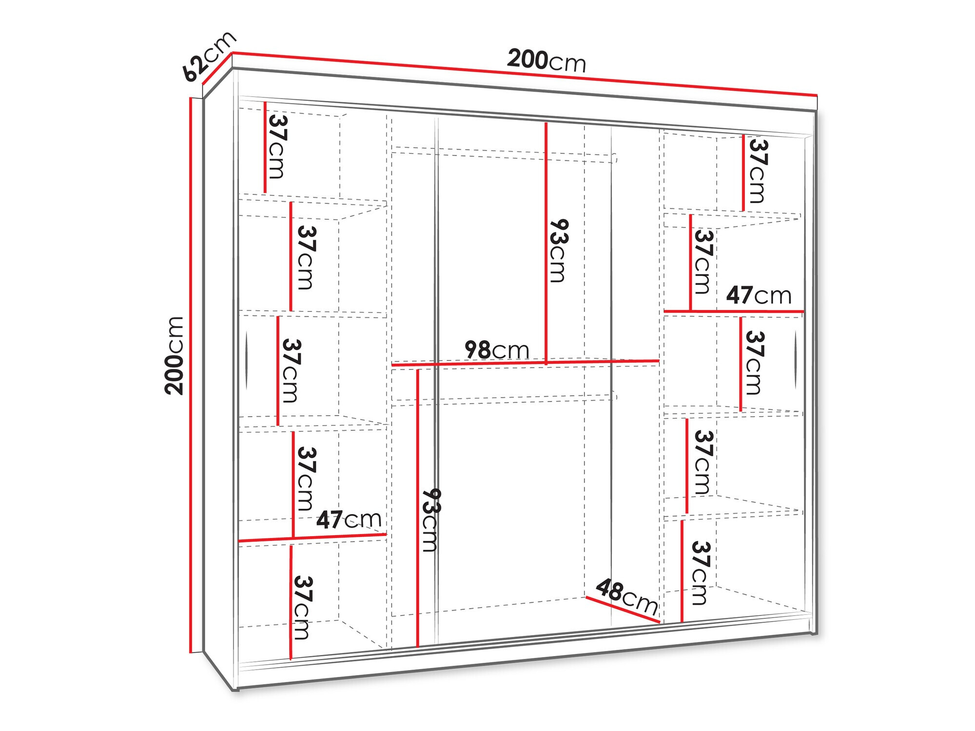 Kledingkast Hartford 499 (Zwart)