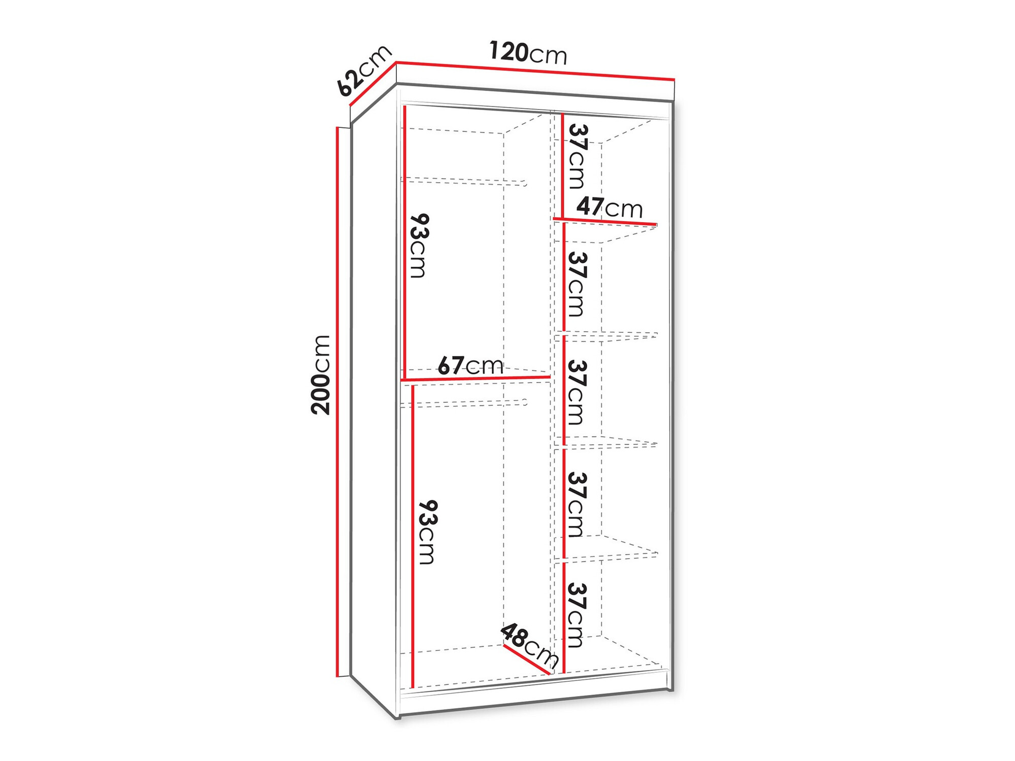Kledingkast Hartford 501 (Zwart)