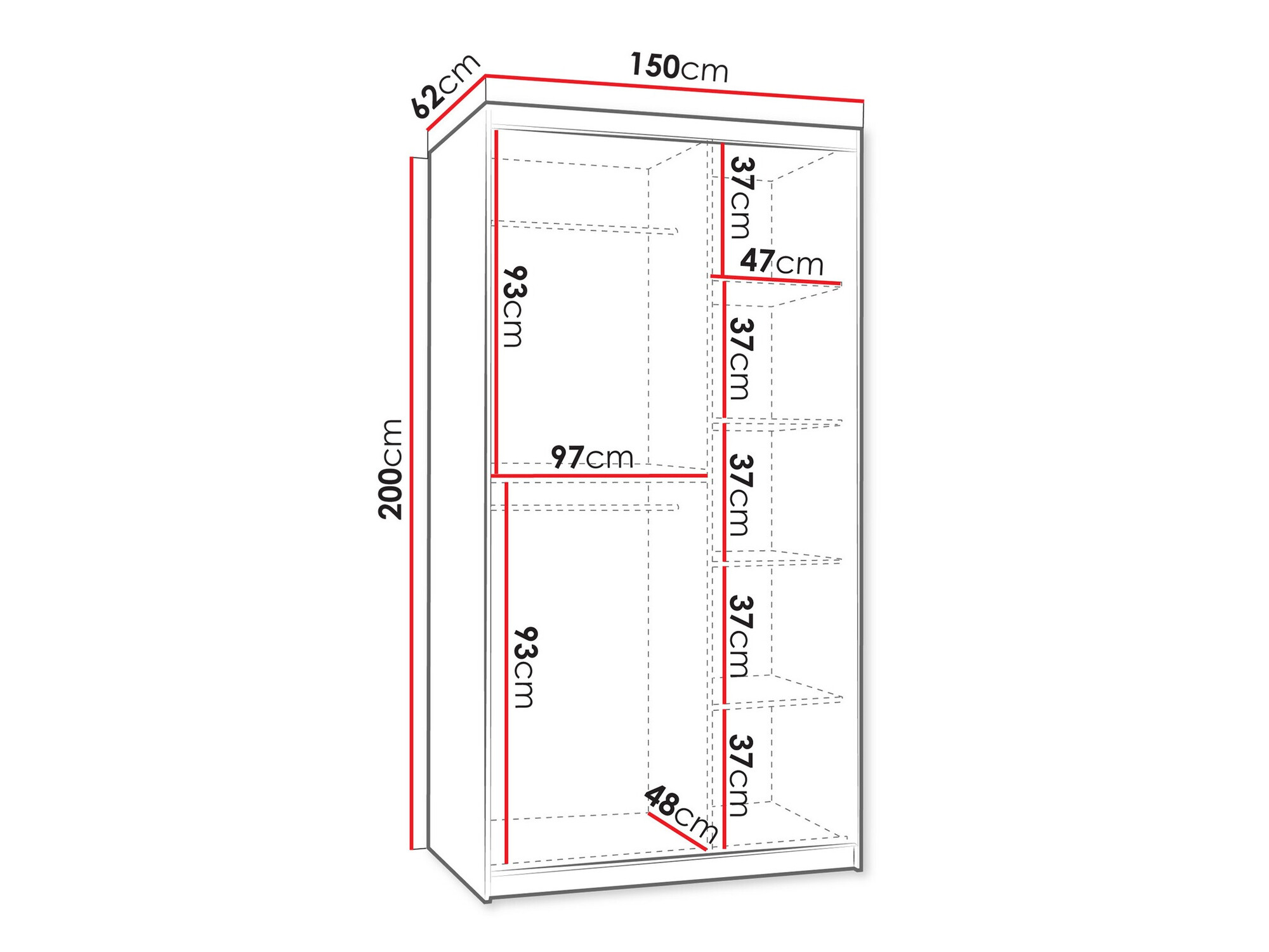 Kledingkast Hartford 503 (Artisan eiken)