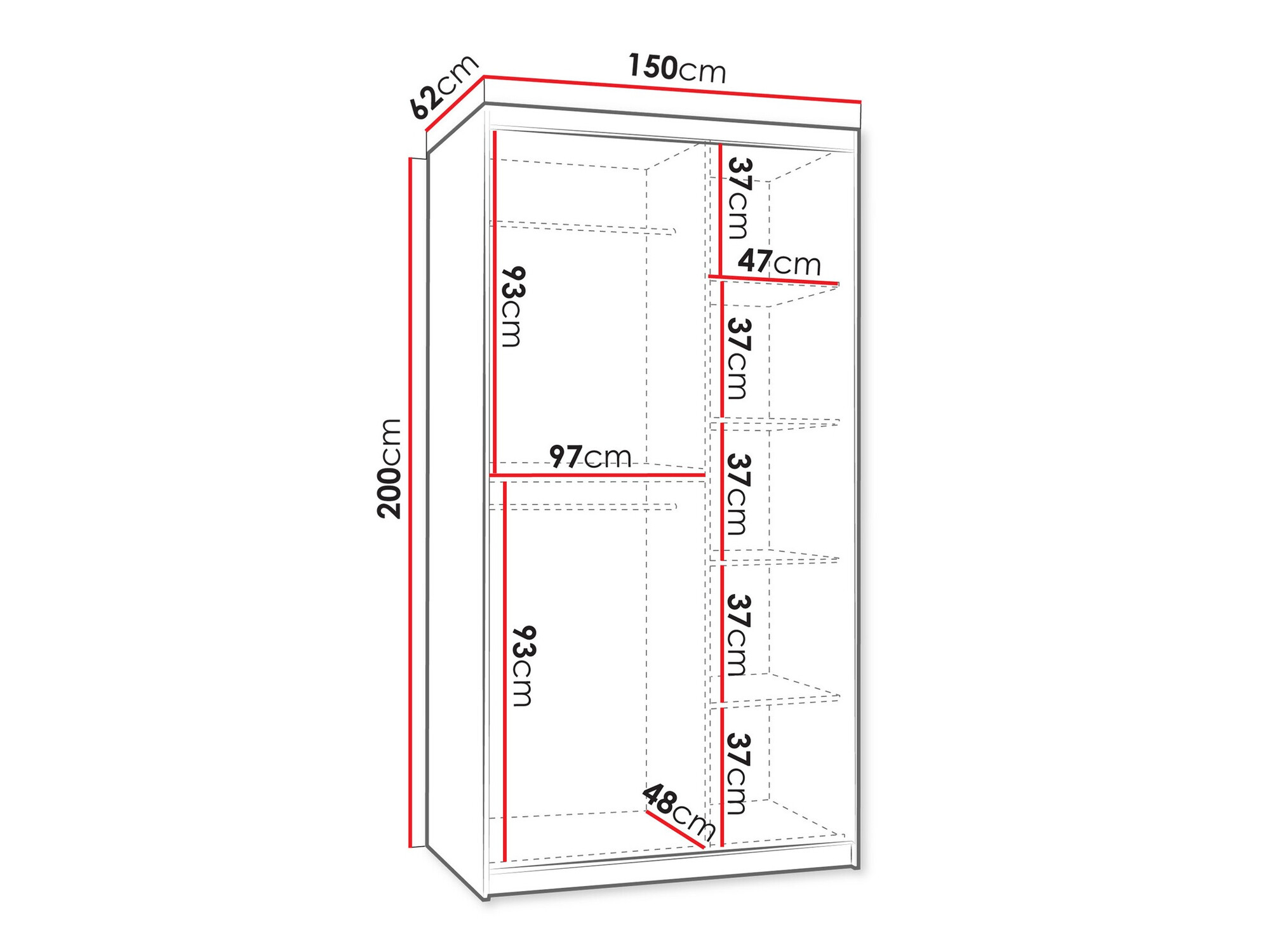 Kledingkast Hartford 503 (Kasjmier)