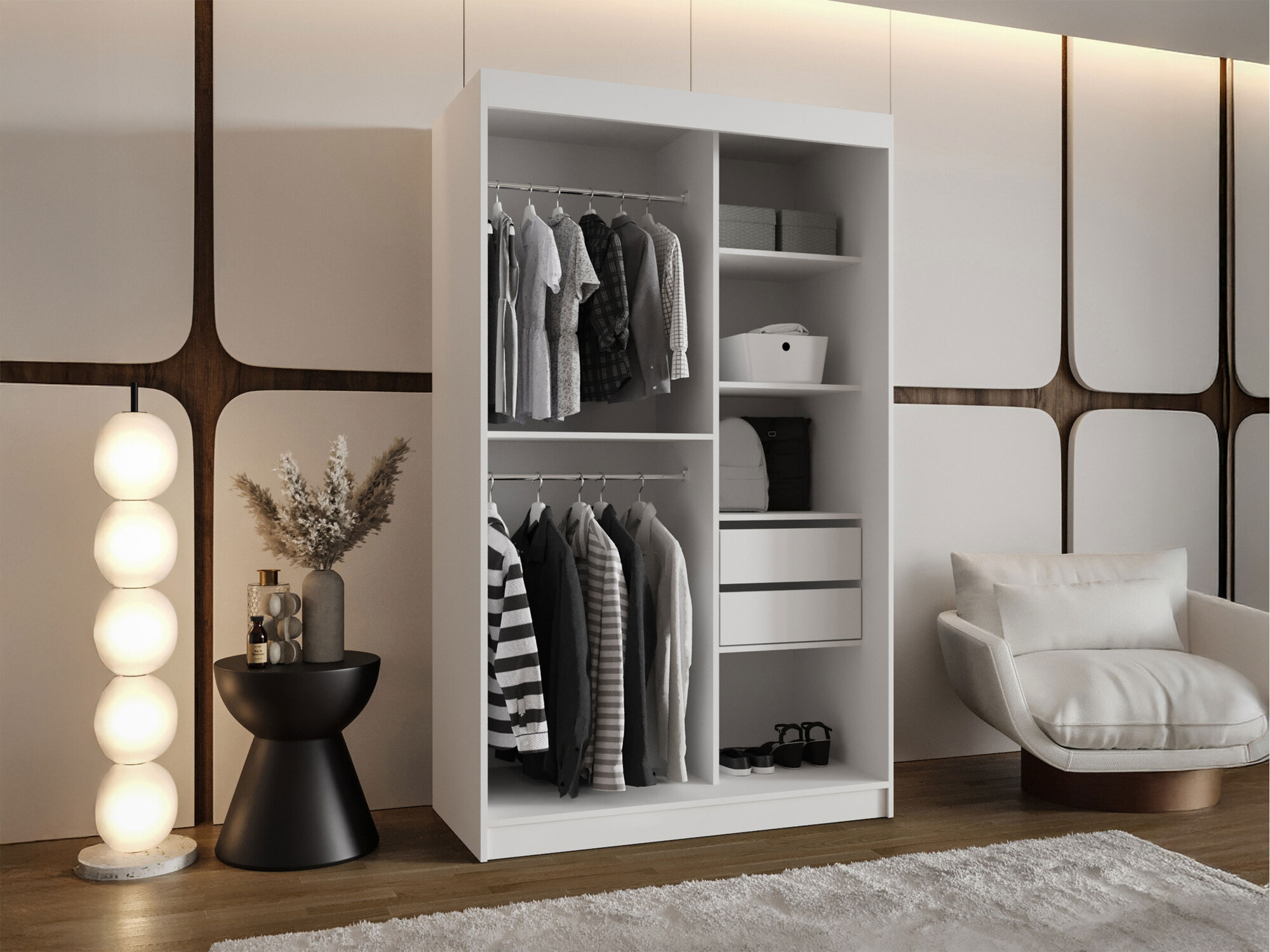 Kledingkast Hartford 504 (Zwart)