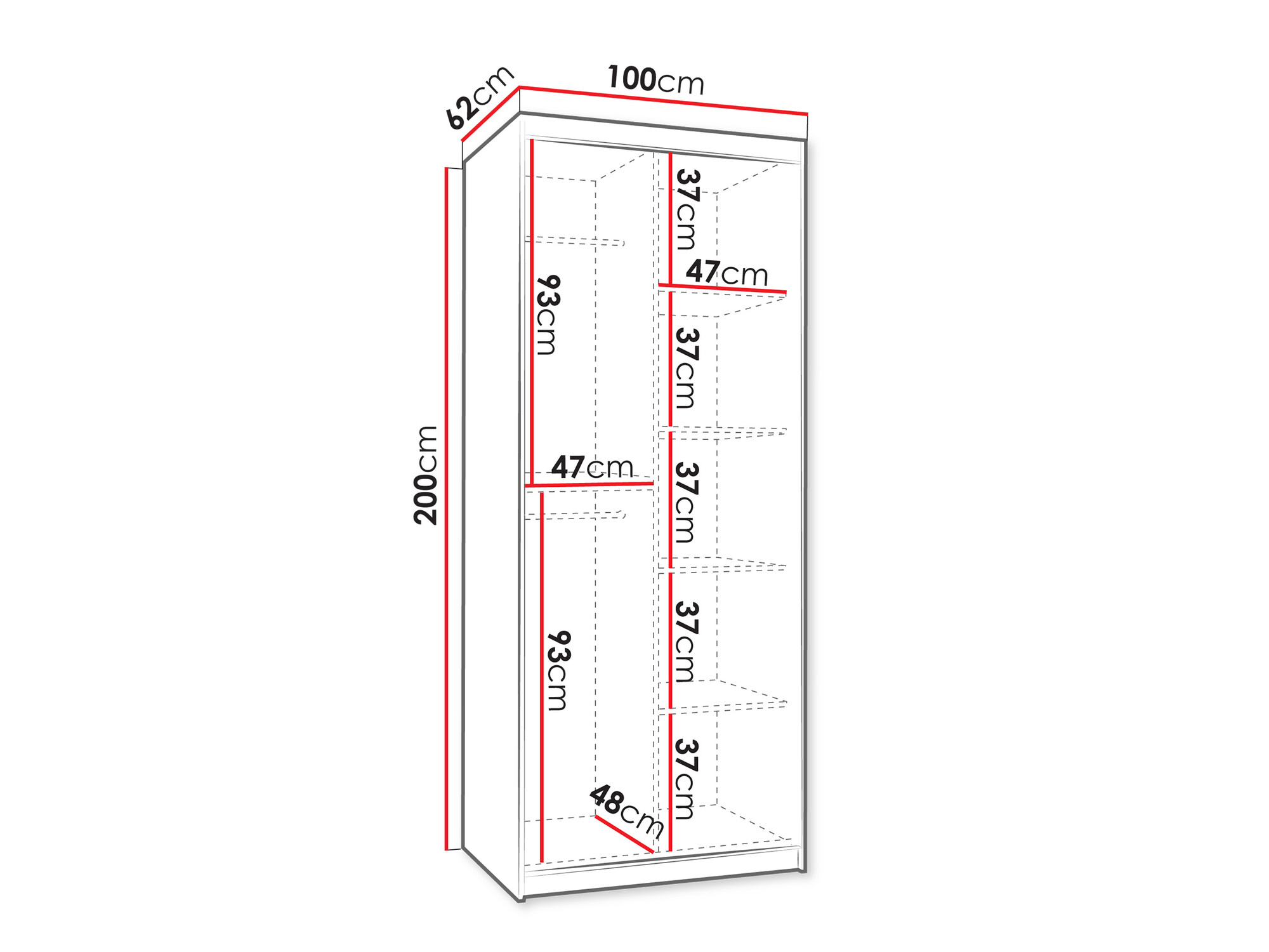 Kledingkast Hartford 505 (Zwart)