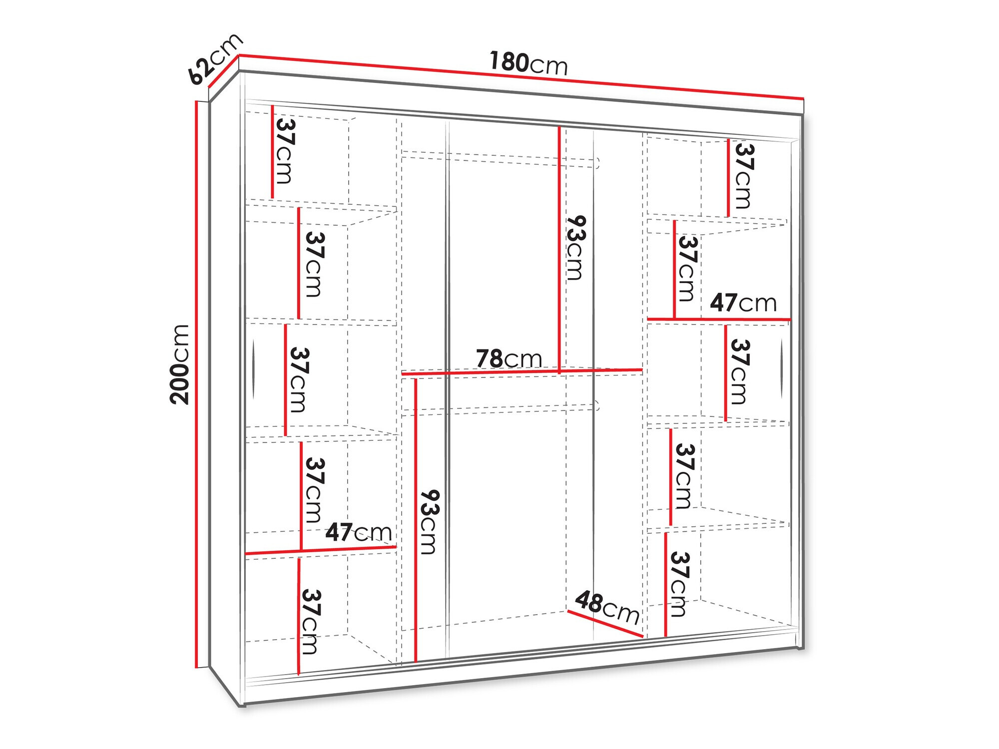 Kledingkast Hartford 506 (Artisan eiken)