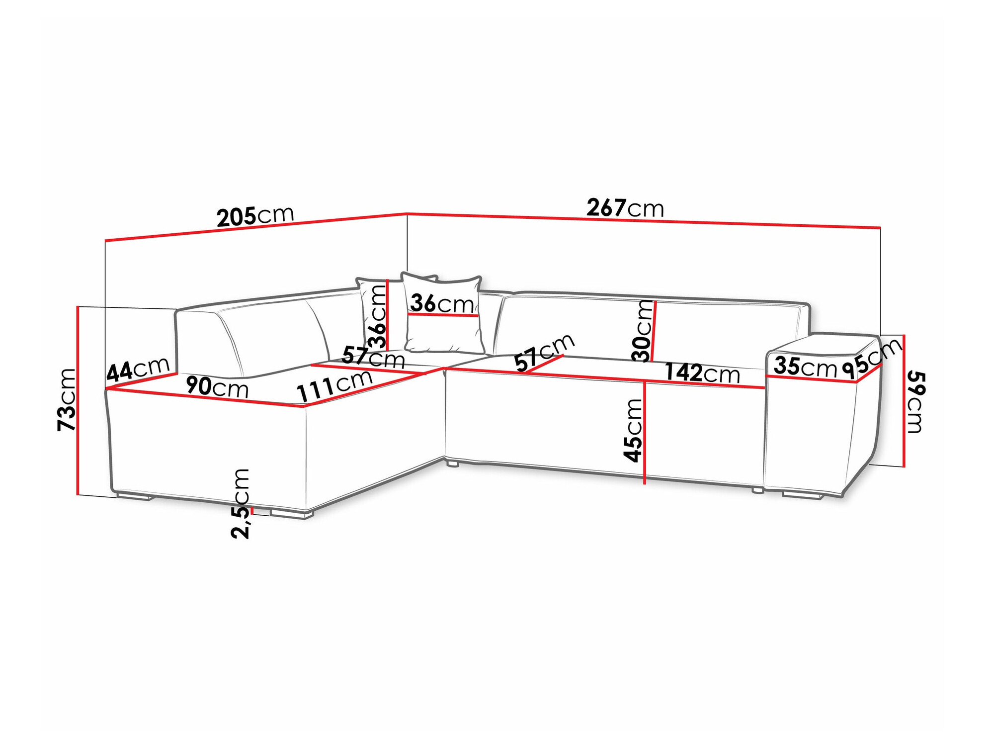 Hoekbank Comfivo 289 (Coral 45)
