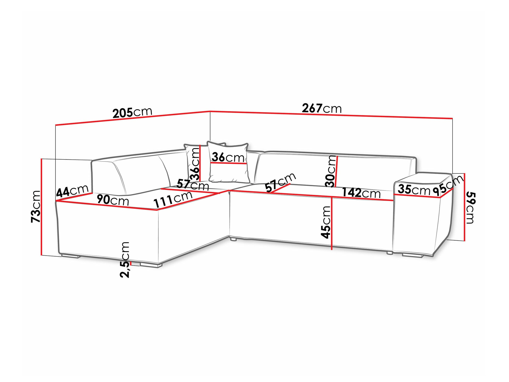 Hoekbank Comfivo 289 (Coral 45)