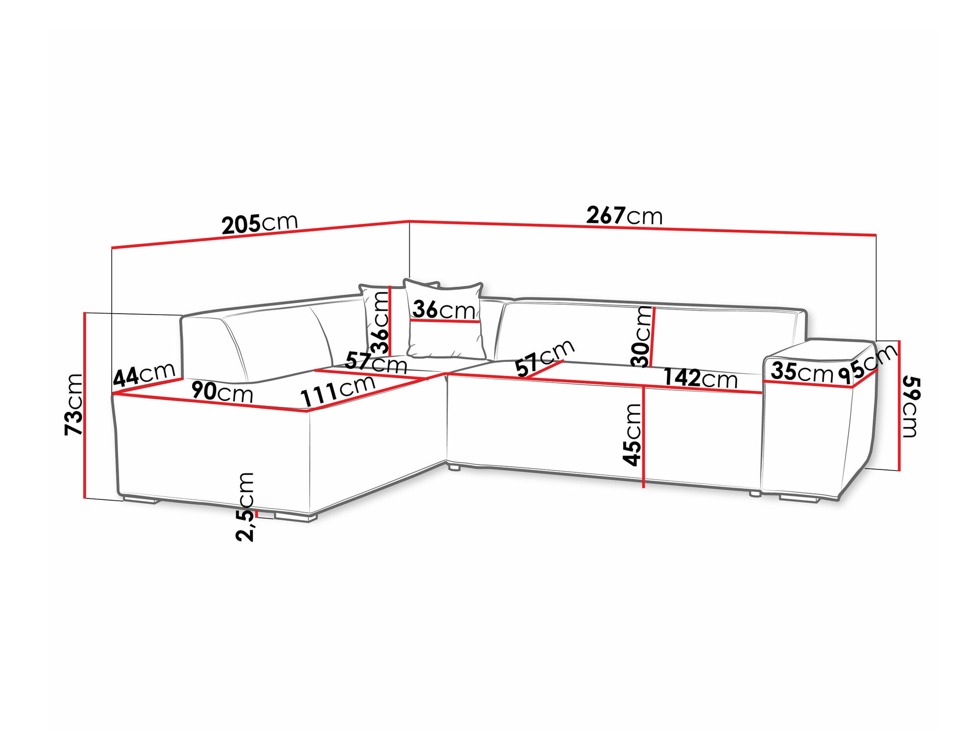 Hoekbank Comfivo 289 (Coral 65)