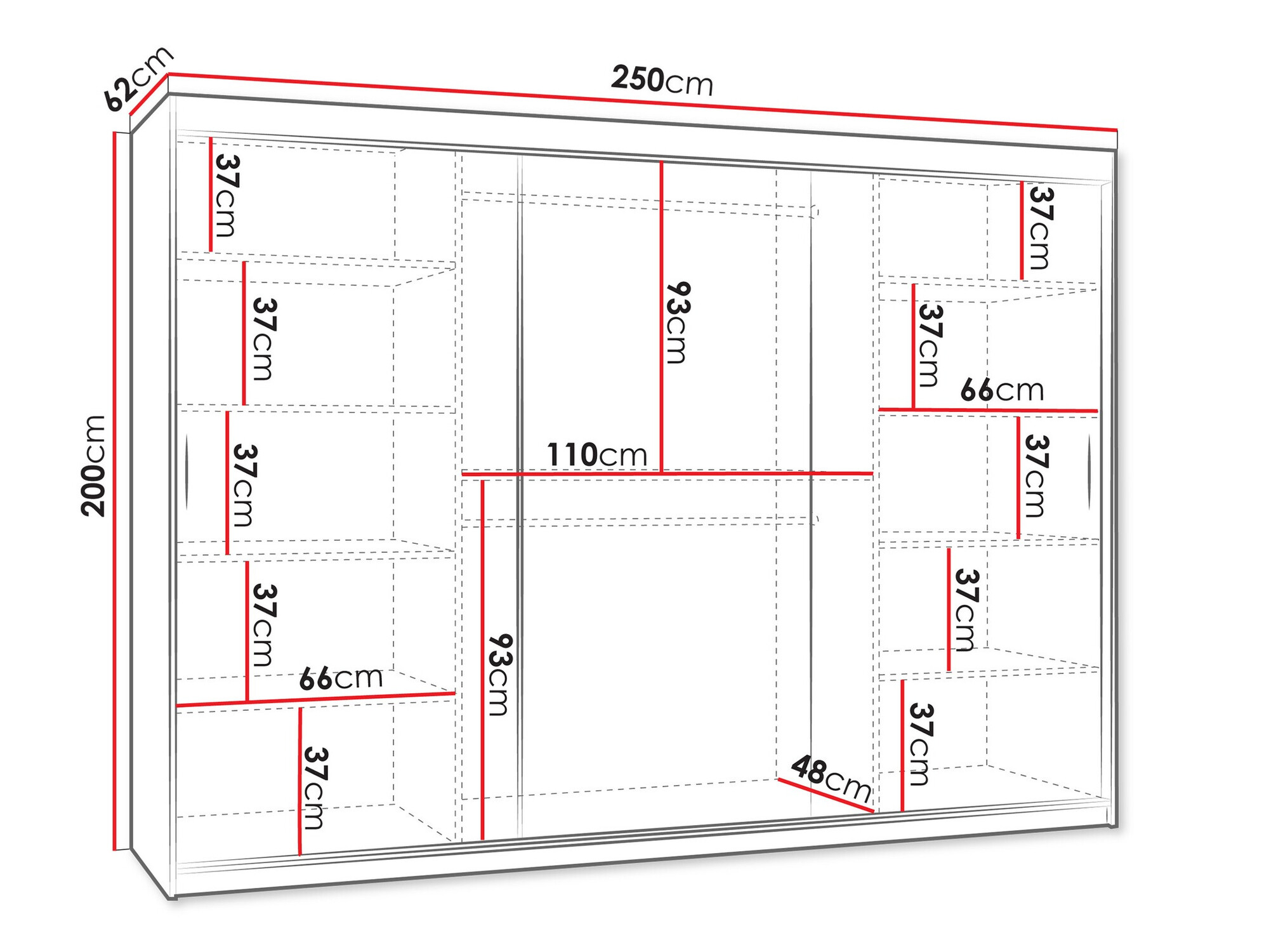 Kledingkast Hartford 508 (Wit)