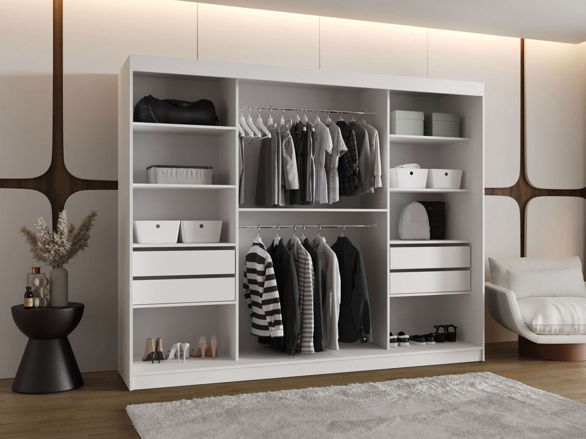 Kledingkast Hartford 508 (Zwart)