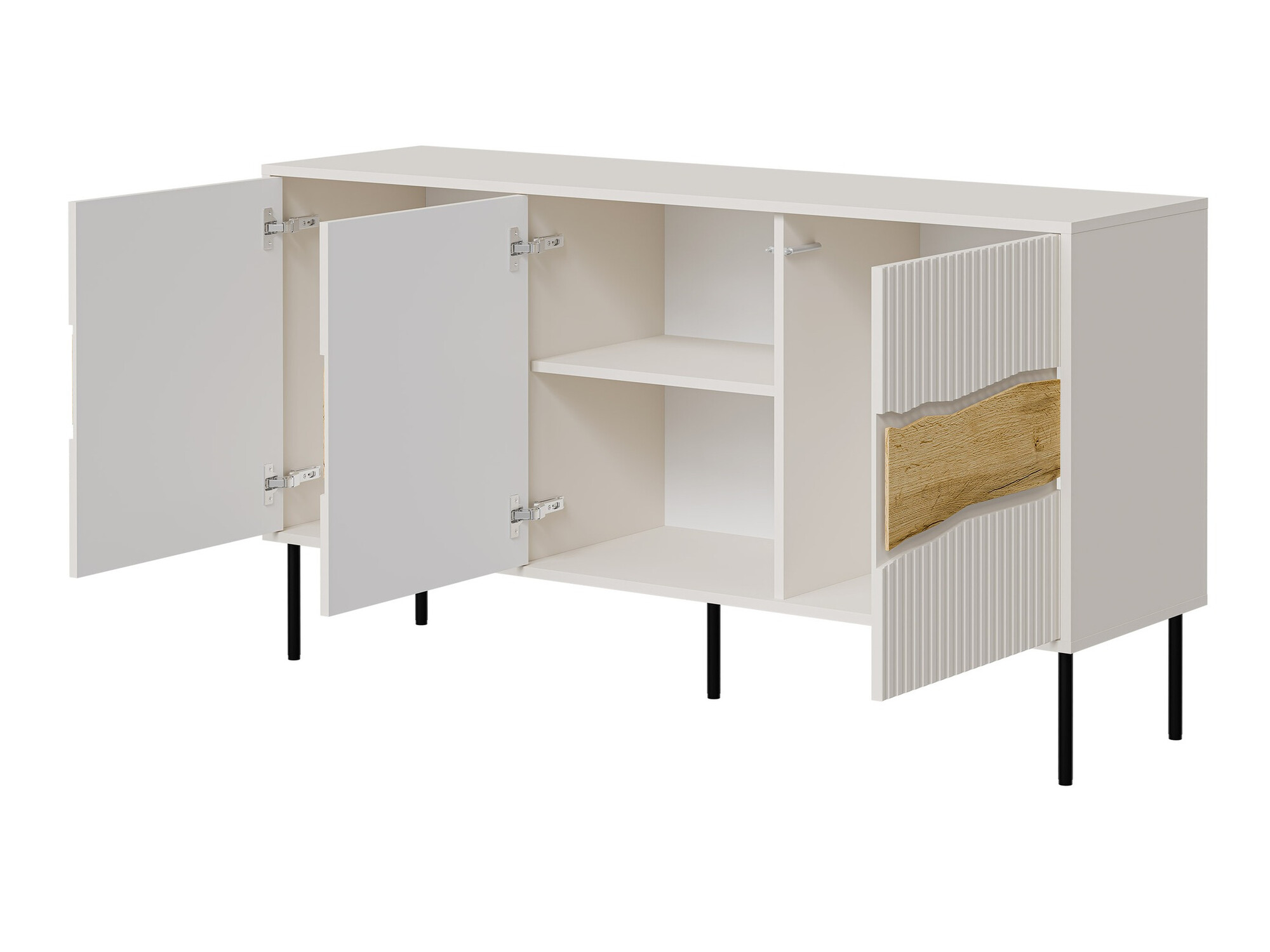 Dressoir Monevare 100 (Zwart + Wotan eik)