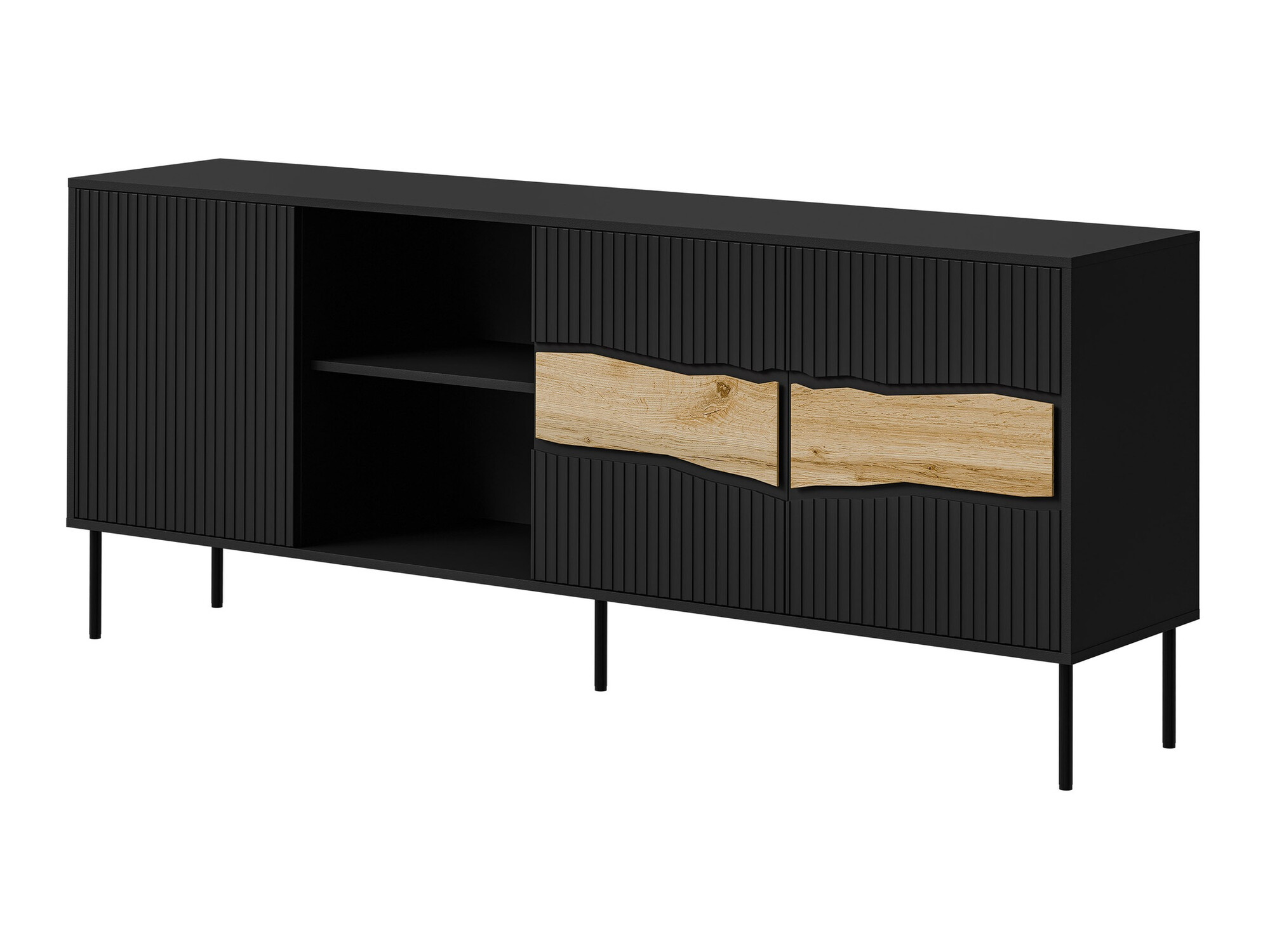 Dressoir Monevare 101 (Zwart + Wotan eik)