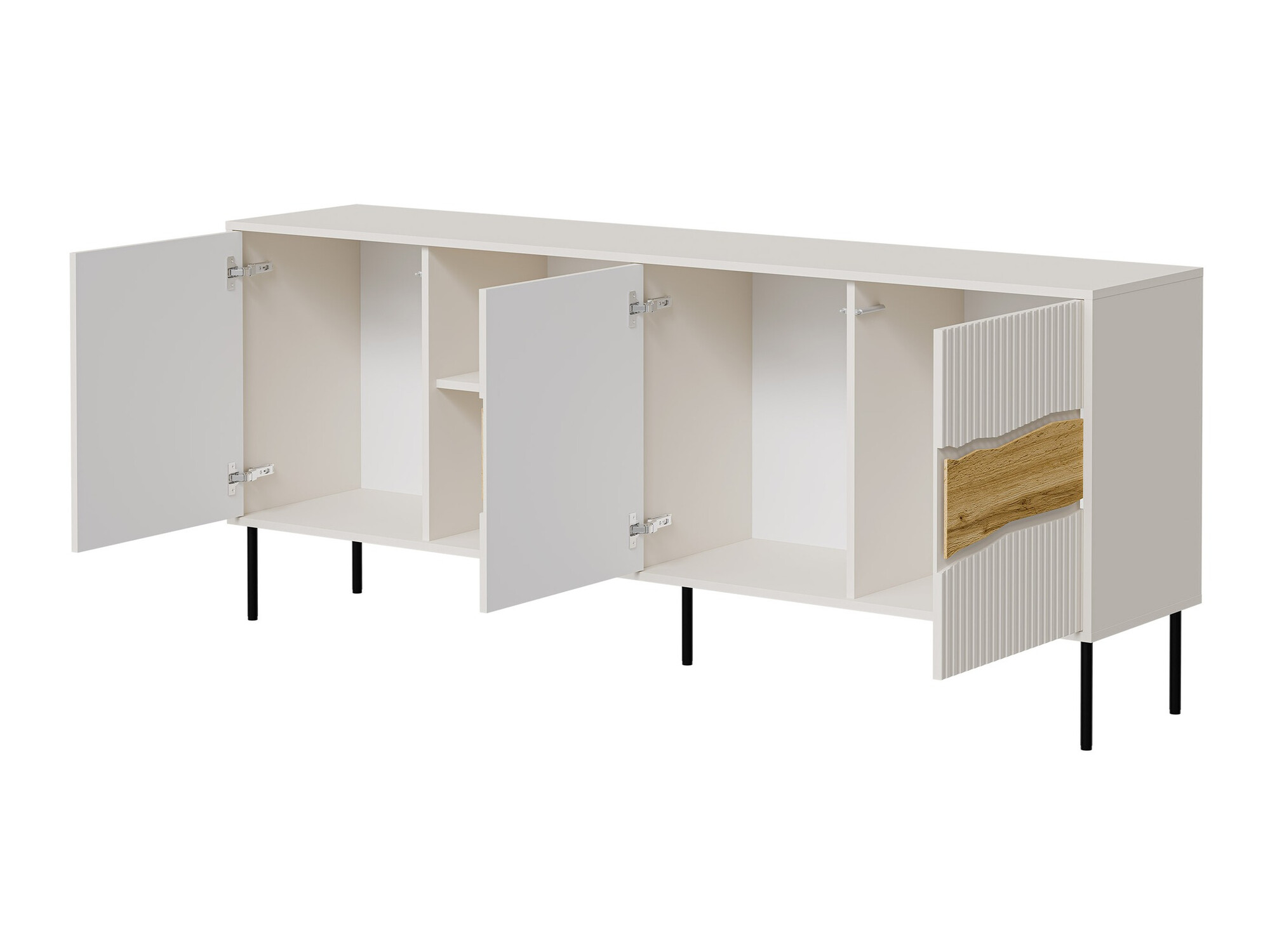 Dressoir Monevare 101 (Zwart + Wotan eik)