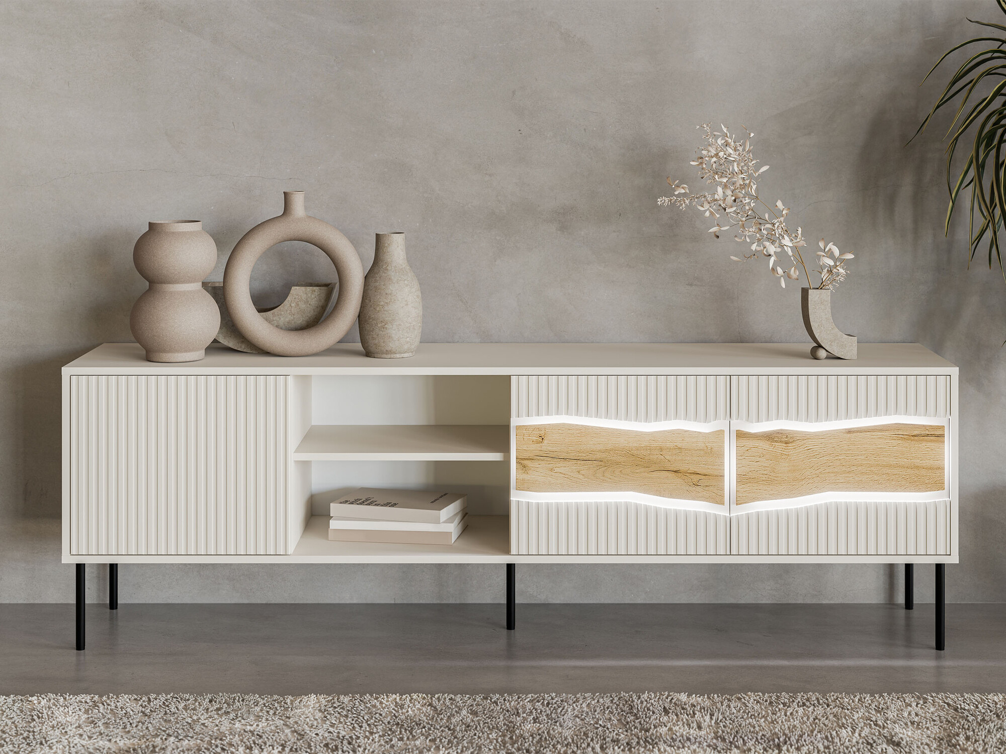 TV-meubel Monevare 102 (Wotan eik + Kasjmier)