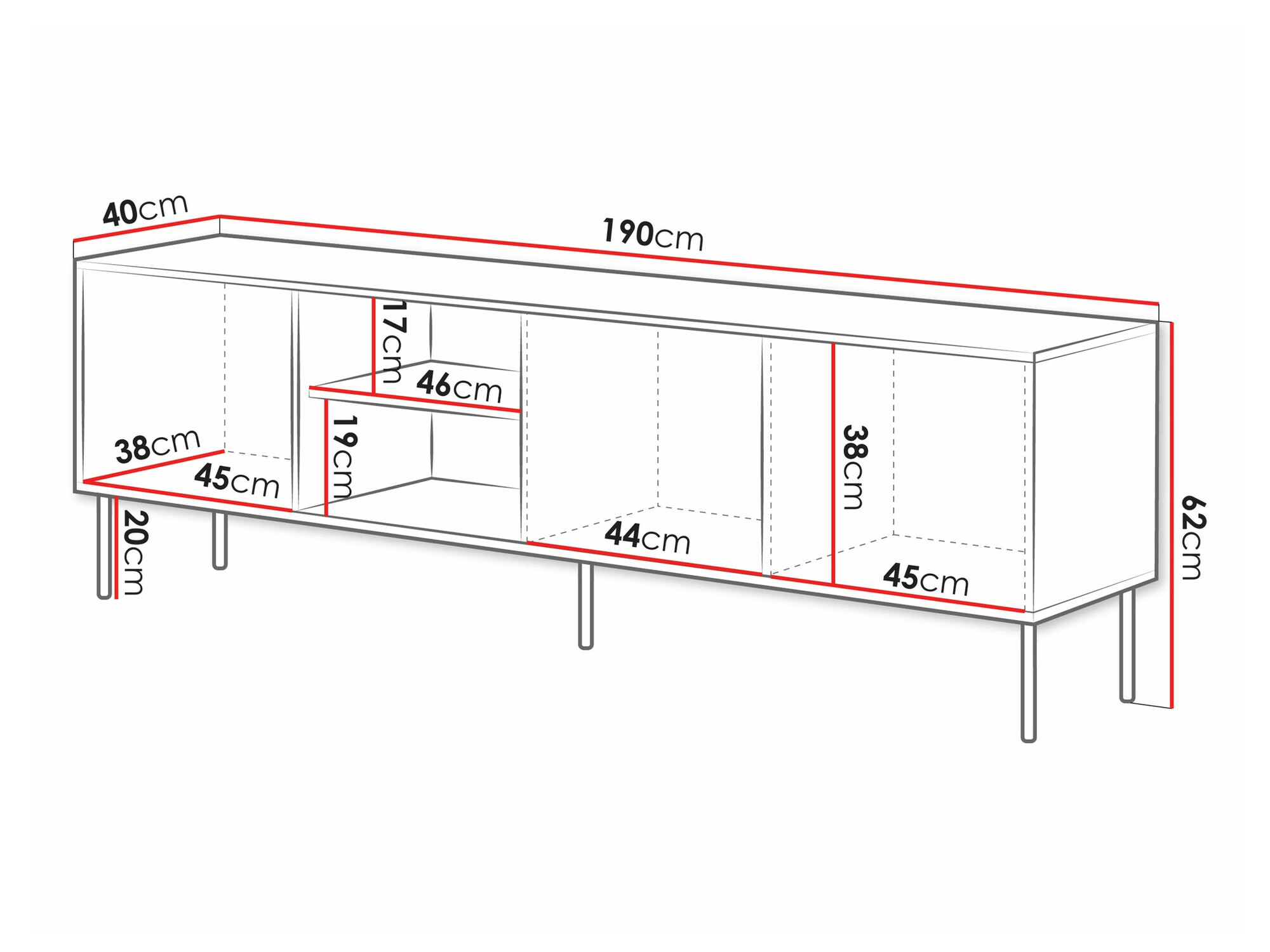 TV-meubel Monevare 102 (Wotan eik + Kasjmier)