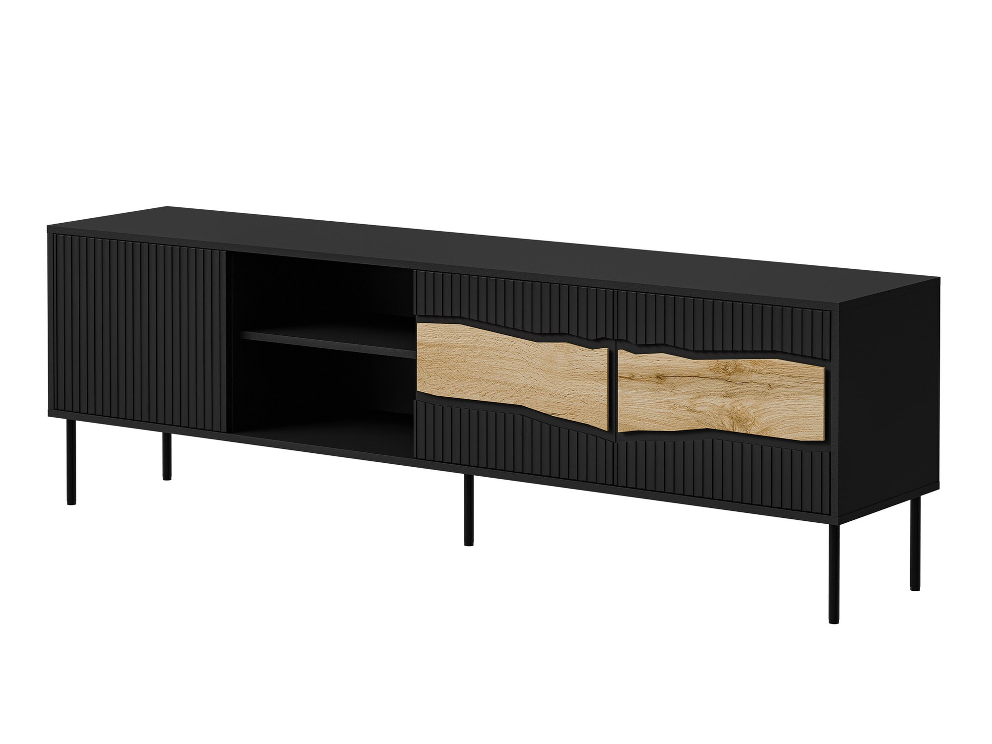 TV-meubel Monevare 102 (Zwart + Wotan eik)