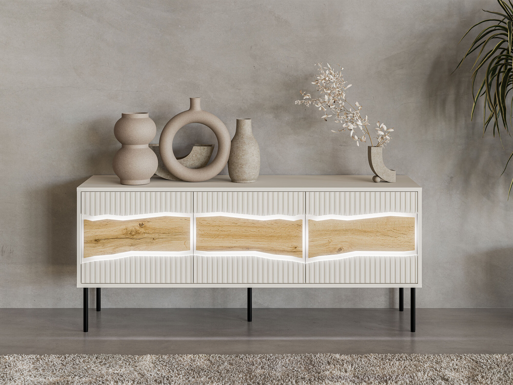 TV-meubel Monevare 103 (Wotan eik + Kasjmier)