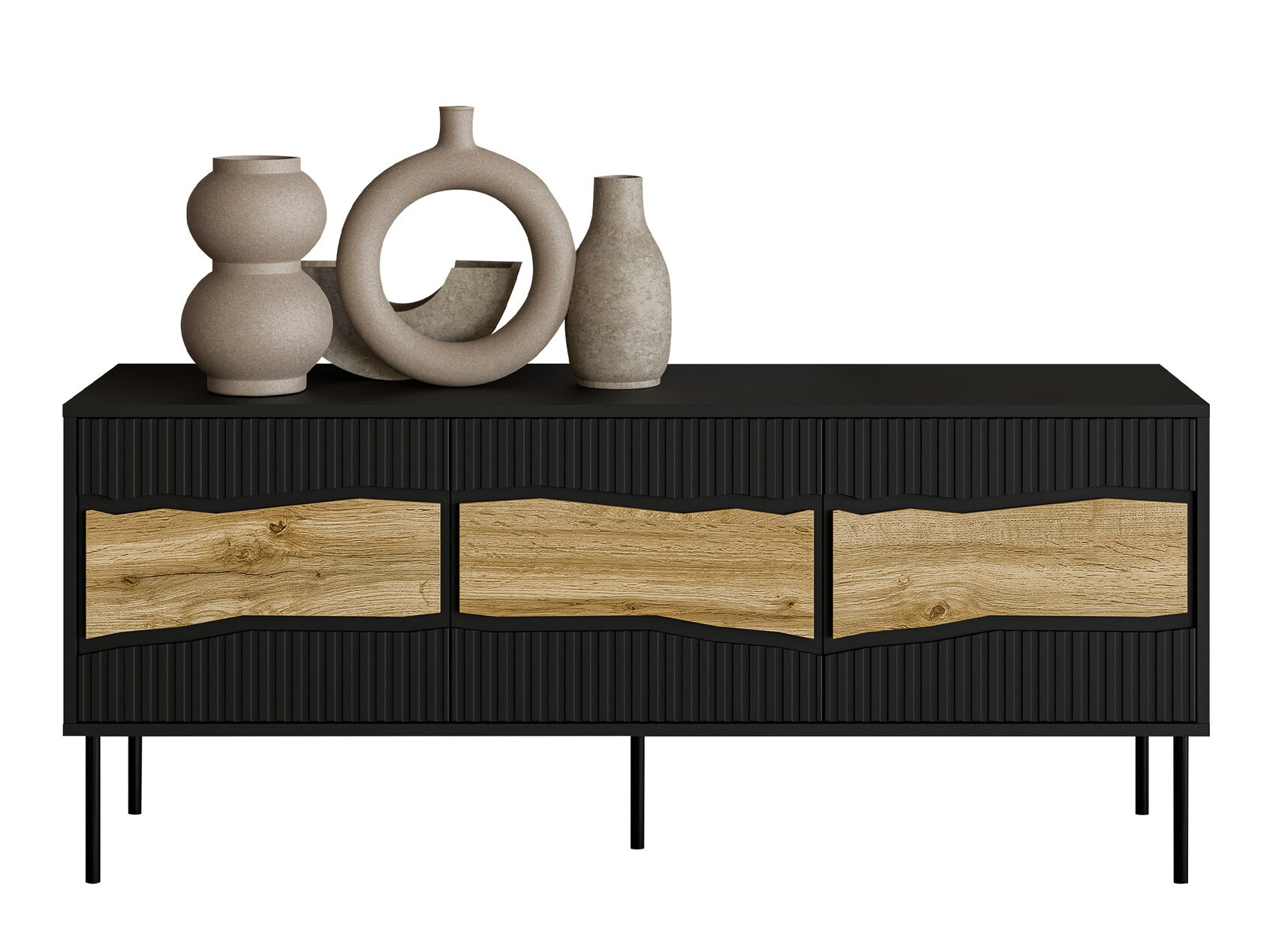 TV-meubel Monevare 103 (Zwart + Wotan eik)