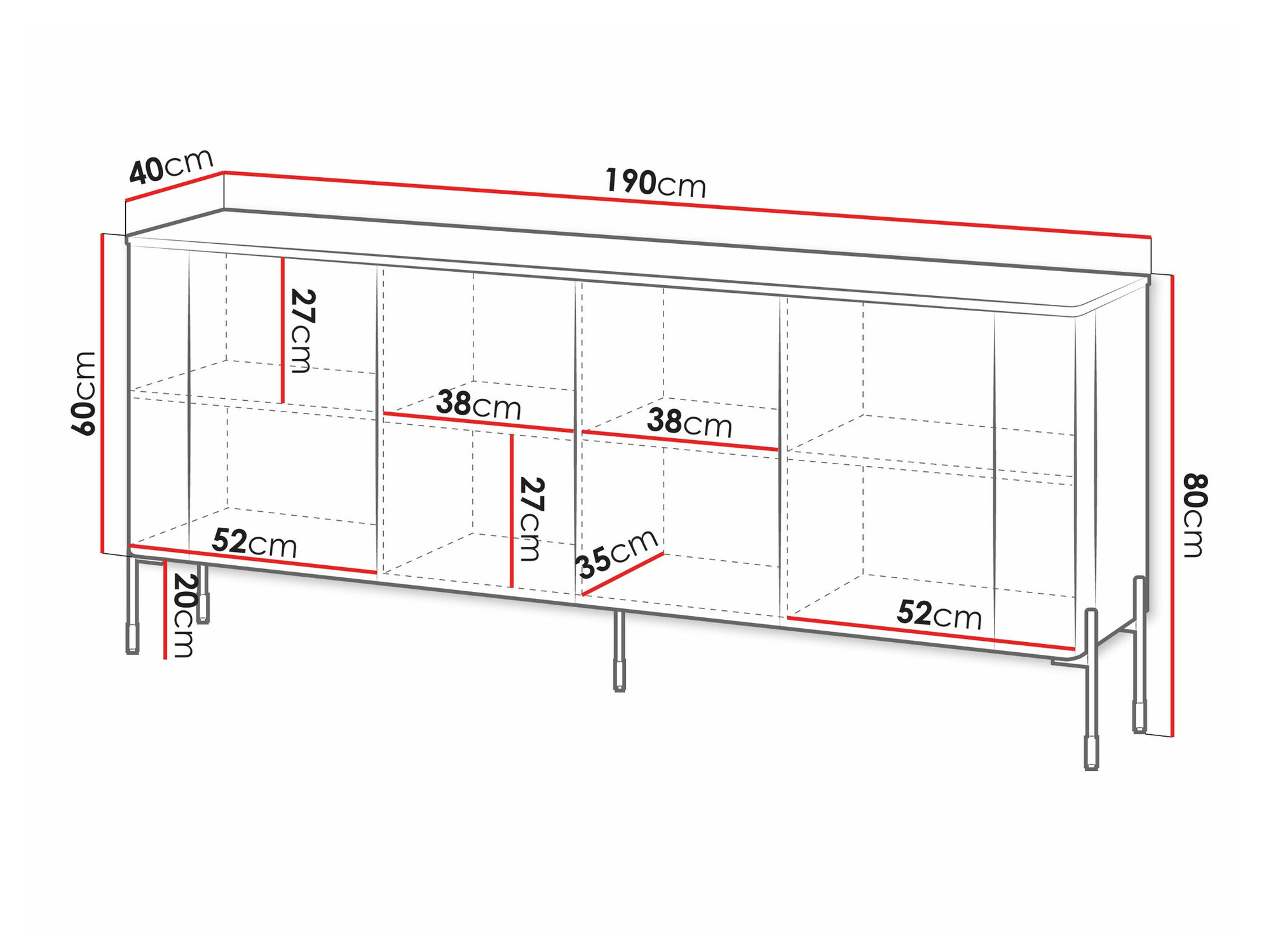 Dressoir Mavnue 101 (Zwart)