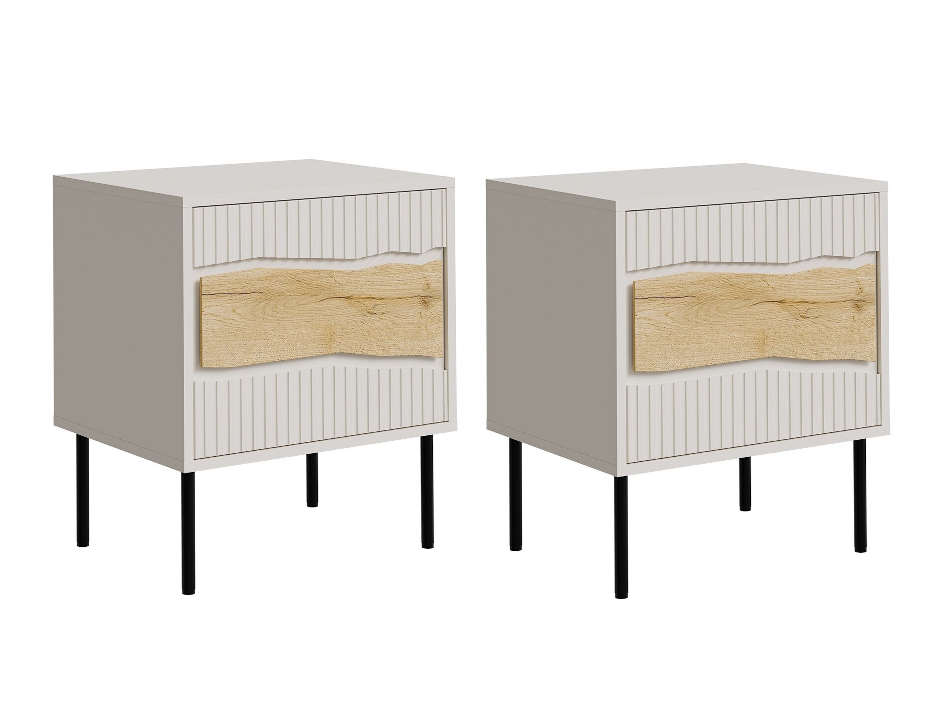 Een set nachtkastjes Monevare 104 (Wotan eik + Kasjmier)