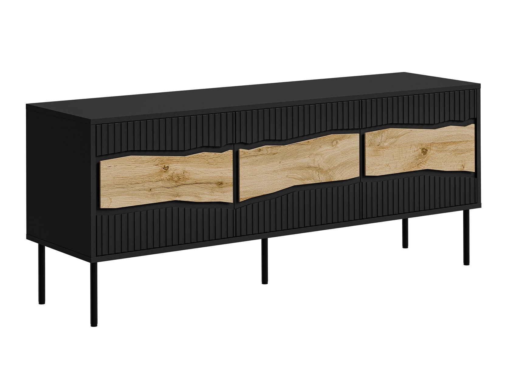 TV-meubel Monevare 103 (Zwart + Wotan eik)