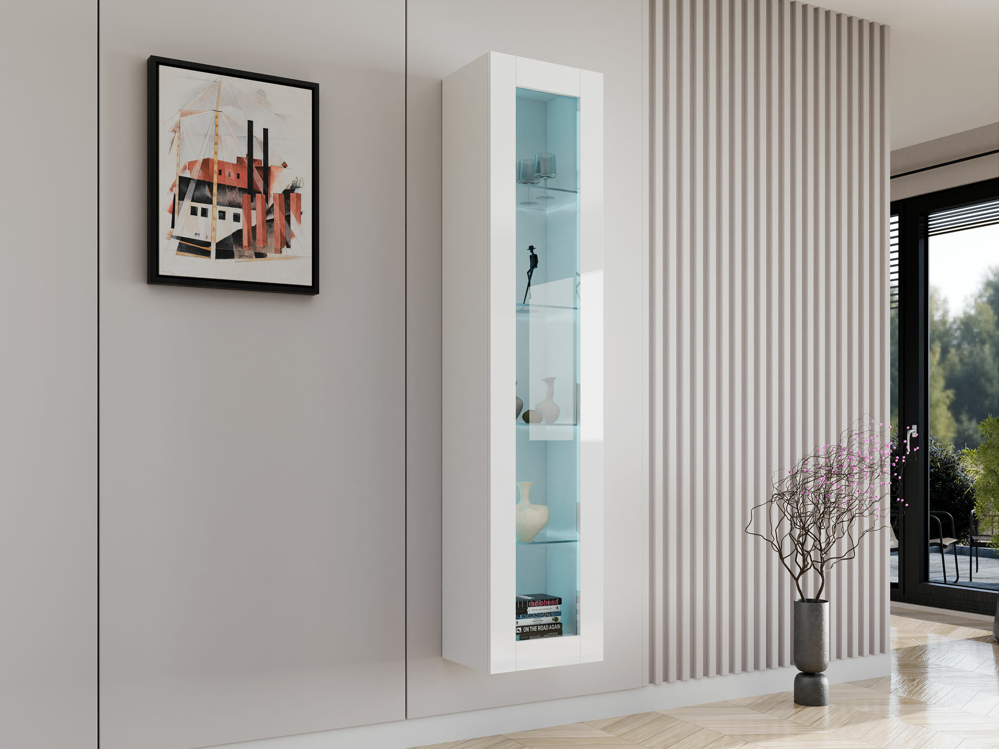 Wandplank Venenou 129 (Wit + Glanzend wit)