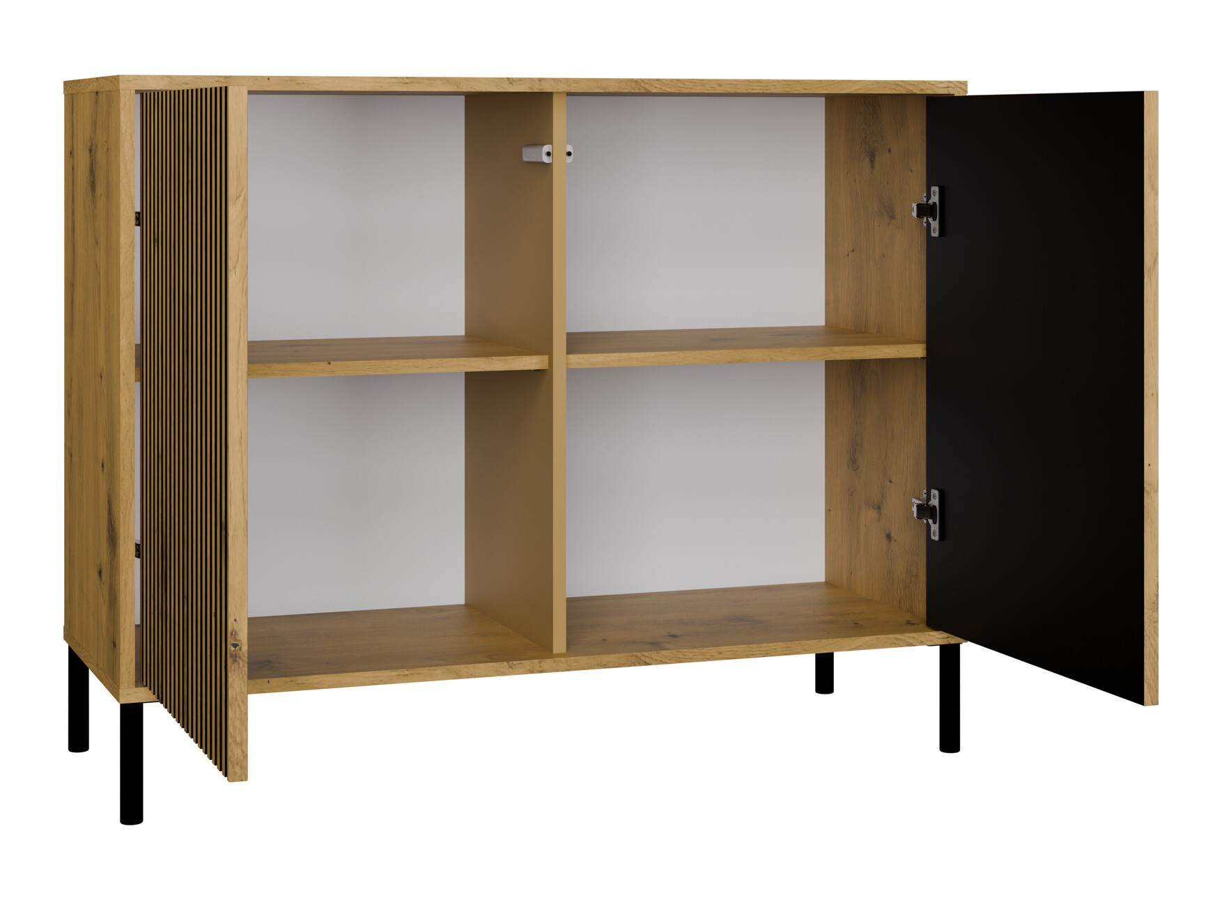 Dressoir Orlsone 108 (Zwart + Artisan eiken)