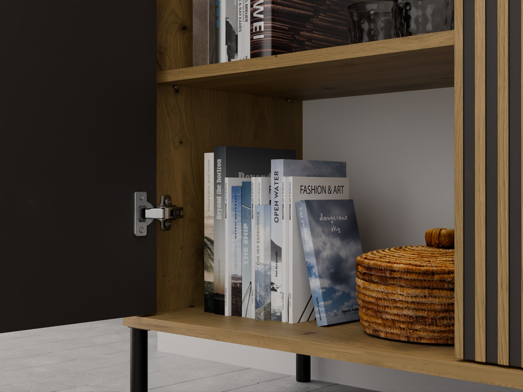 Dressoir Orlsone 108 (Zwart + Artisan eiken)