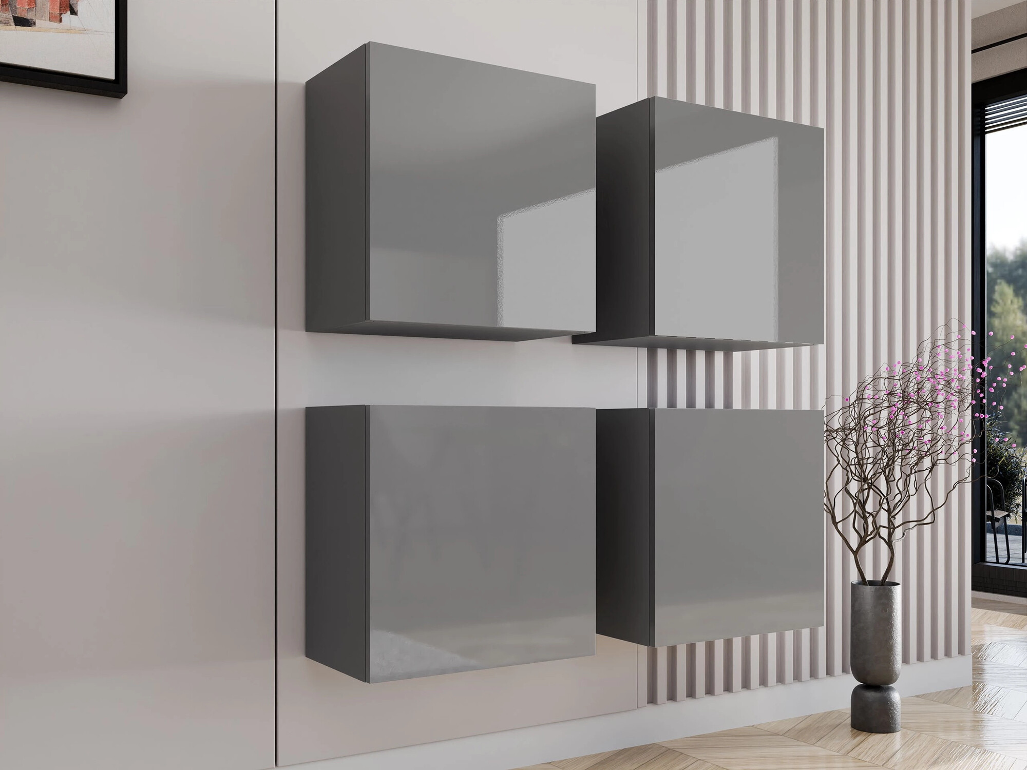 Kasten set Venenou 143 (Grijs + Grijs met glans)