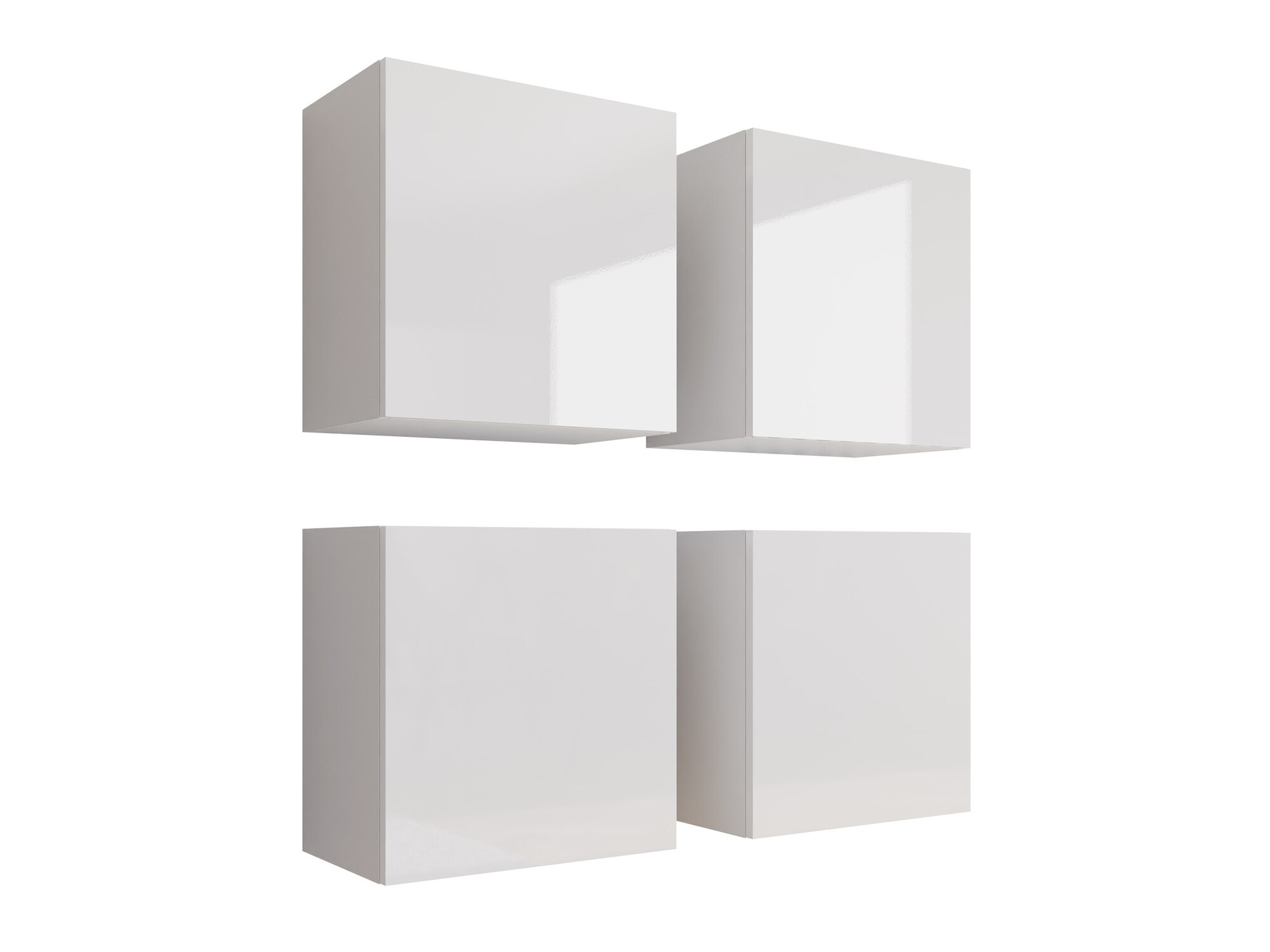 Kasten set Vilrin (Wit + Glanzend wit)
