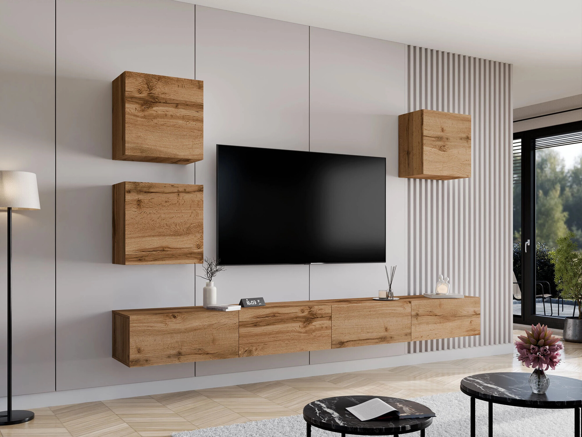 TV-meubel Venenou 125 (Wotan eik)