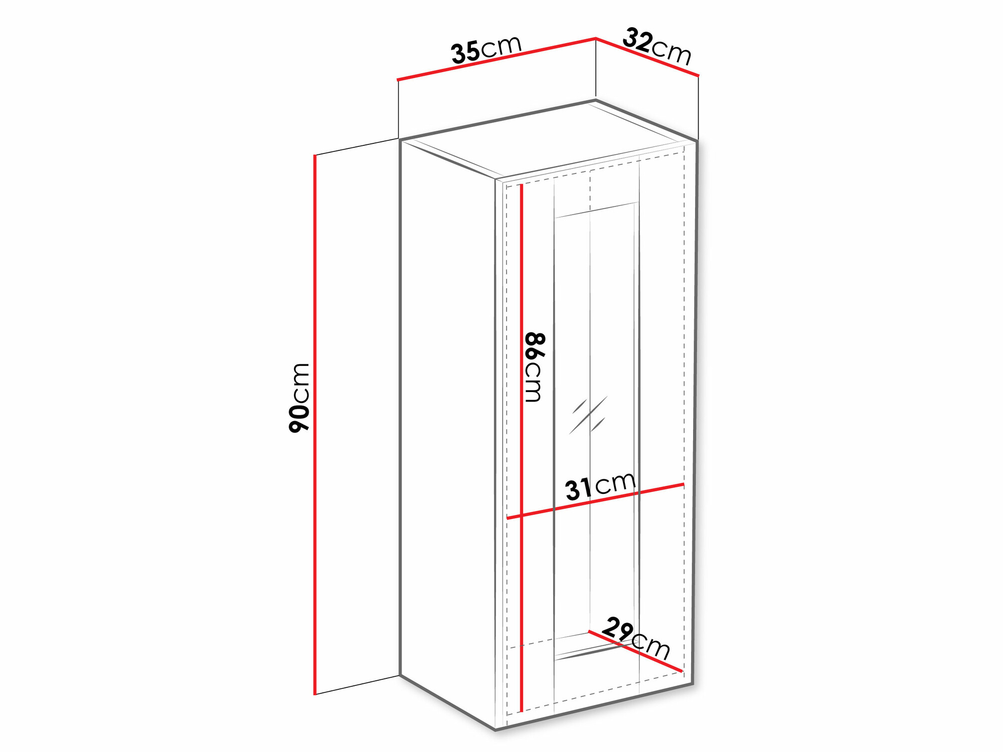 Wandkast Venenou 132 (Wit + Glanzend wit)