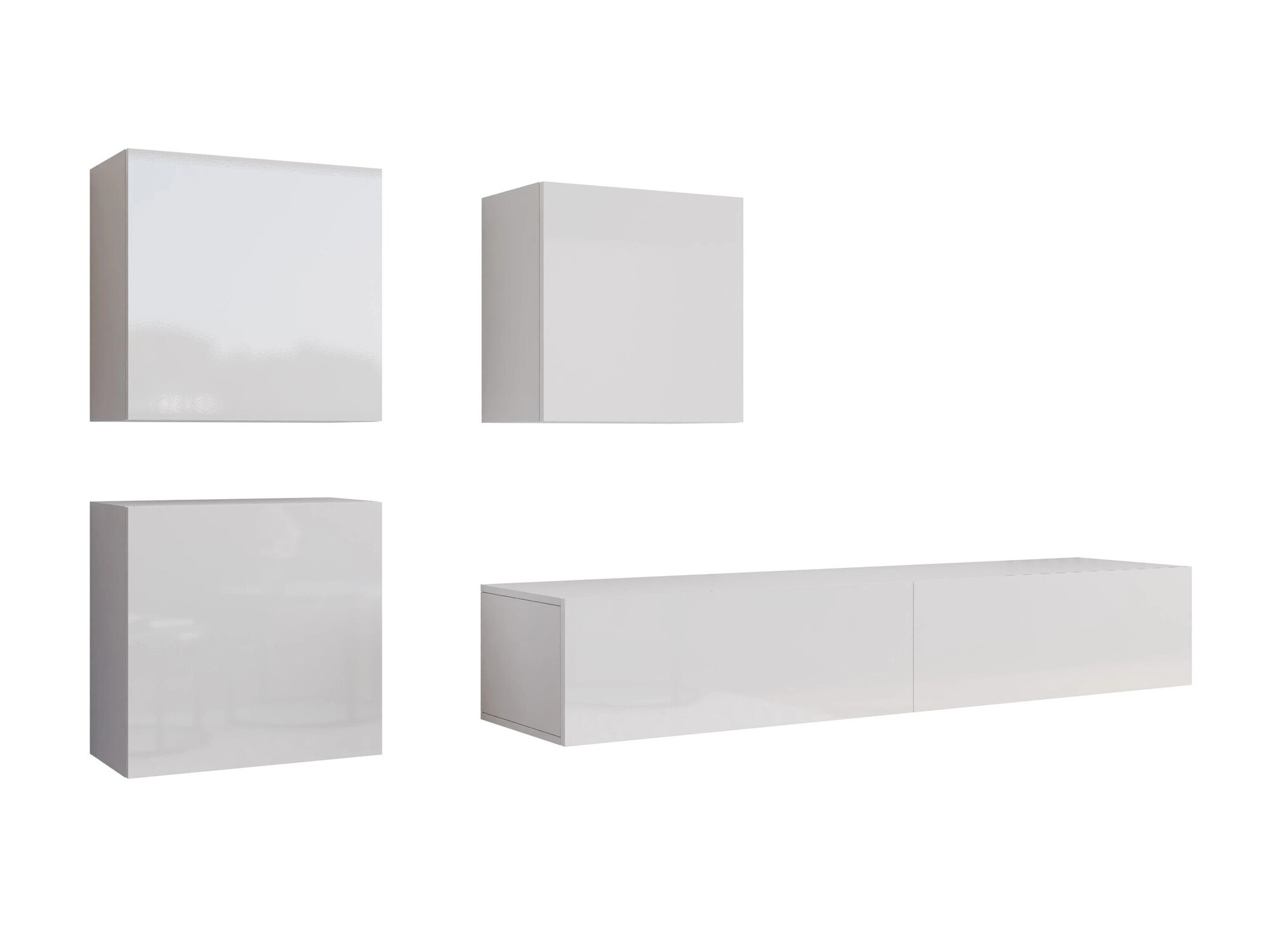 Woonkamerset Venenou 109 (Wit + Glanzend wit)