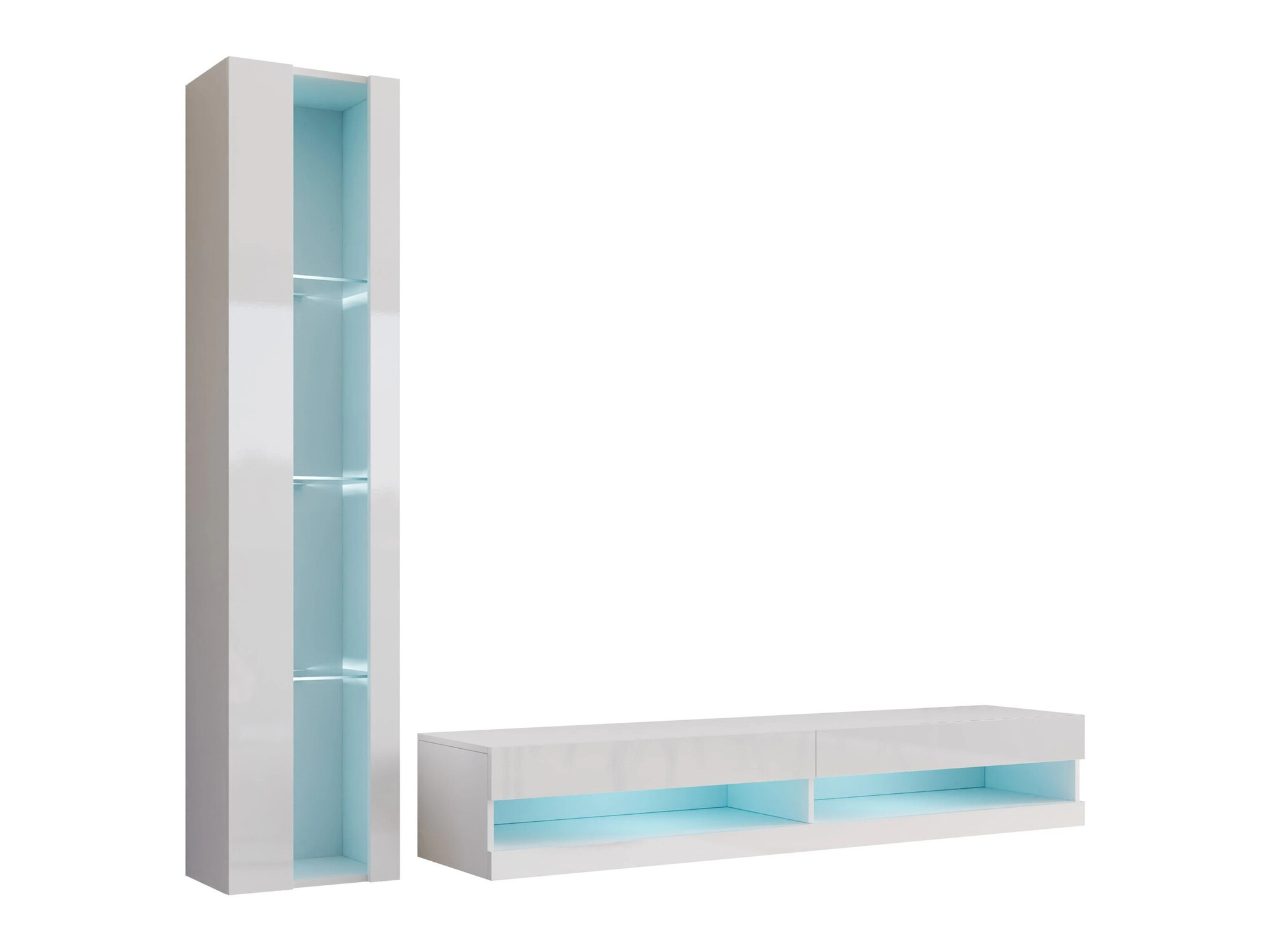 Woonkamerset Venenou 118 (Wit + Glanzend wit)