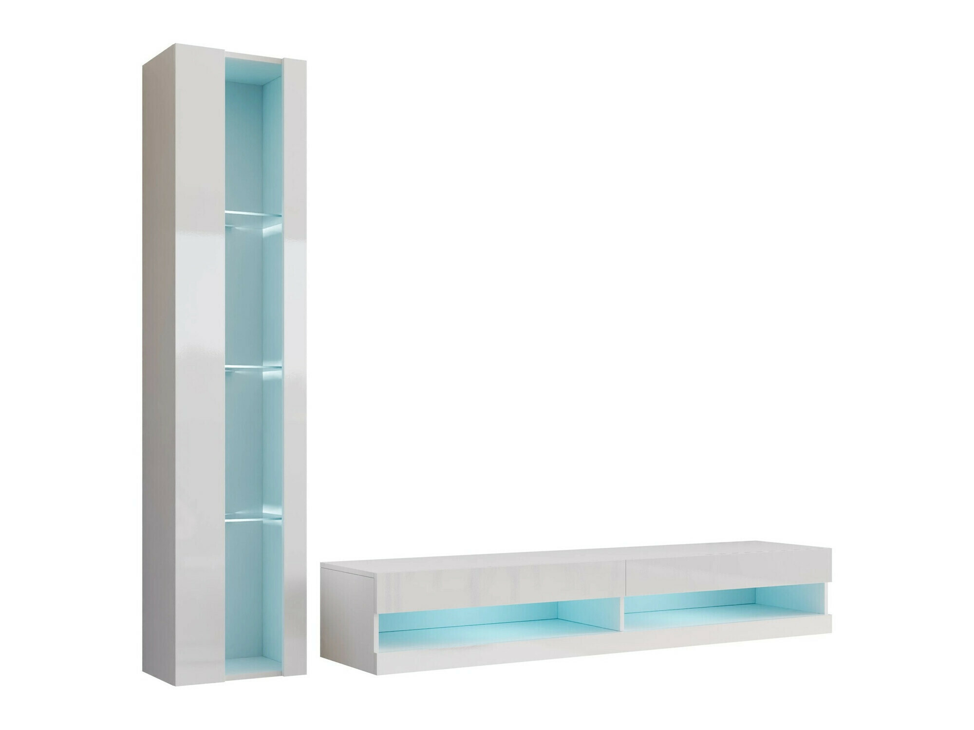 Woonkamerset Venenou 118 (Wit + Glanzend wit)