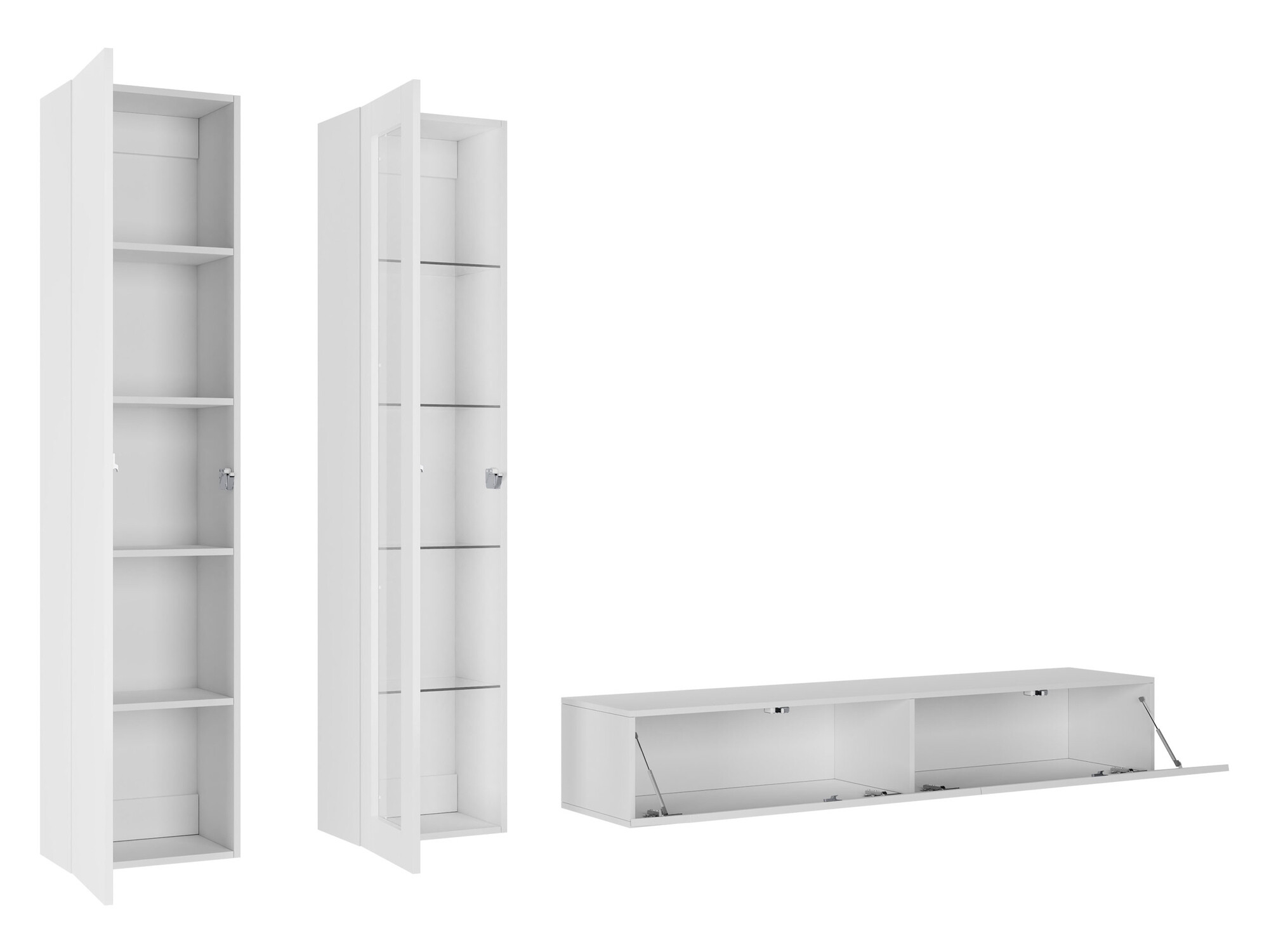 Woonkamerset Vilrin I (Wit + Glanzend wit)