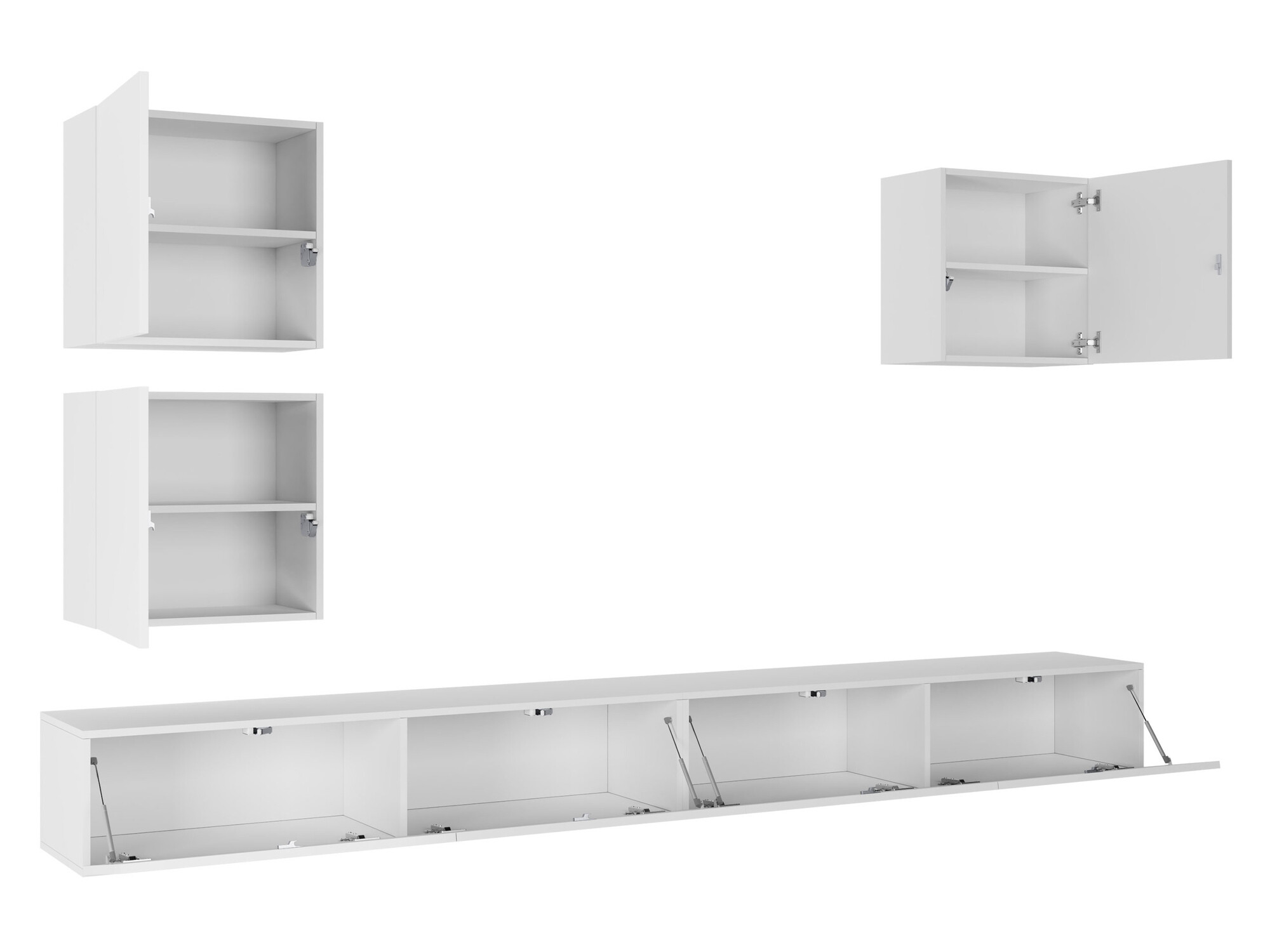 Woonkamerset Vilrin III (Wit + Glanzend wit)